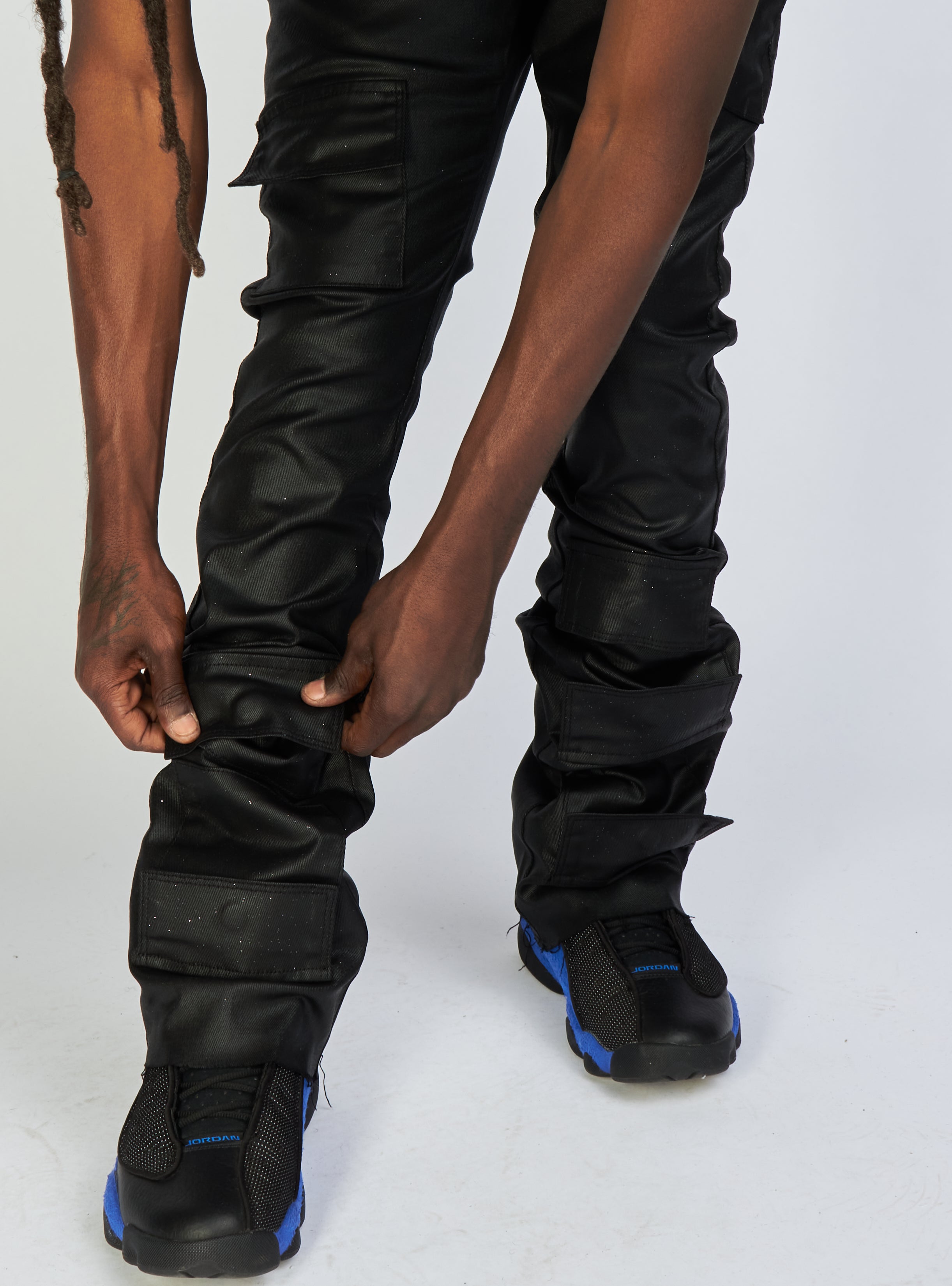 Politics Jeans - Super Stacked Cargo Flare - Marcel - Black Wax - 523