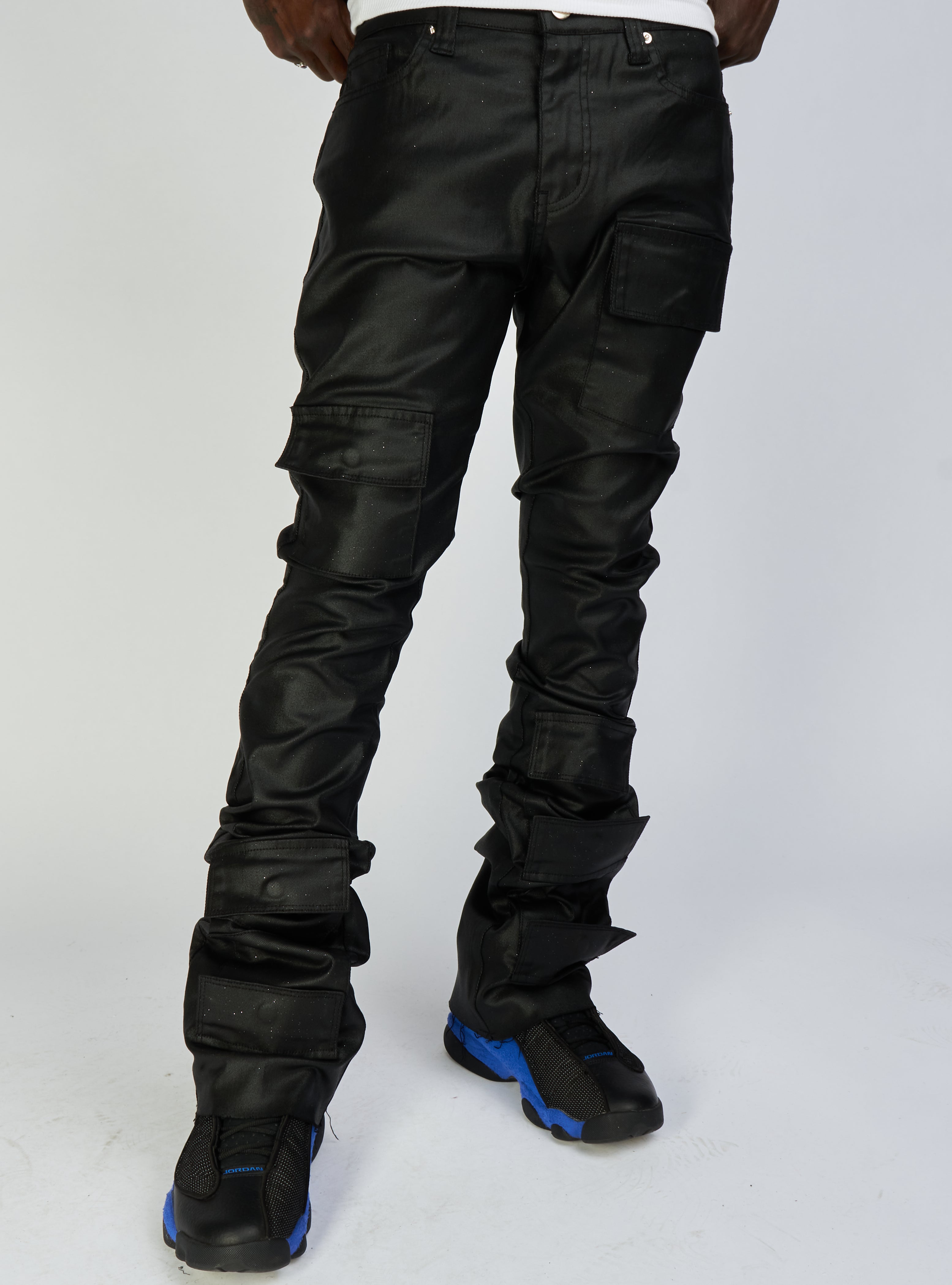 Politics Jeans - Super Stacked Cargo Flare - Marcel - Black Wax - 523