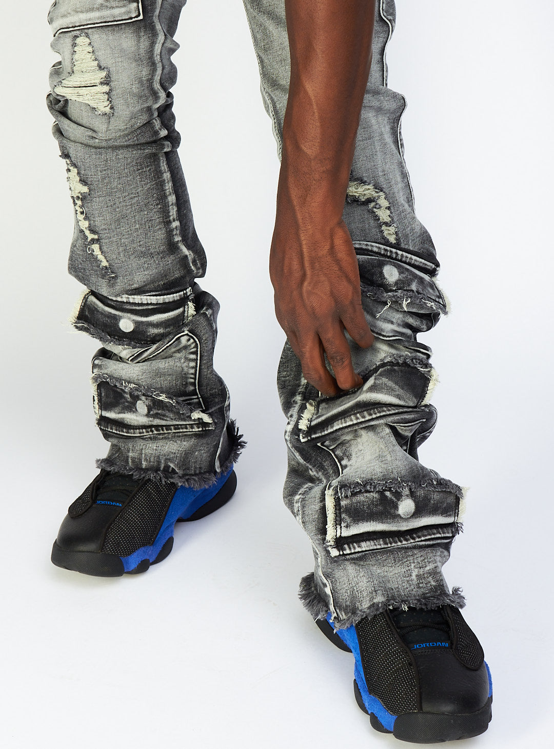 Politics Jeans - Marcel - Dark Grey Wash - Super Stacked Cargo - 514