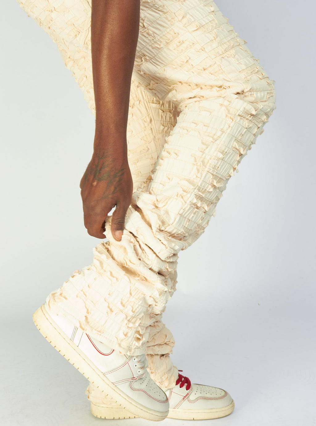 Politics Jeans - Lucas - Cream - Shredded Stacked Flare  - 501