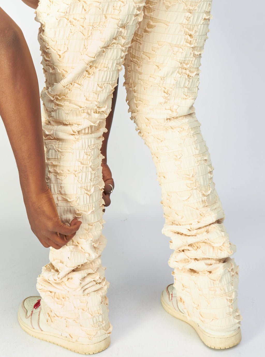 Politics Jeans - Lucas - Cream - Shredded Stacked Flare  - 501