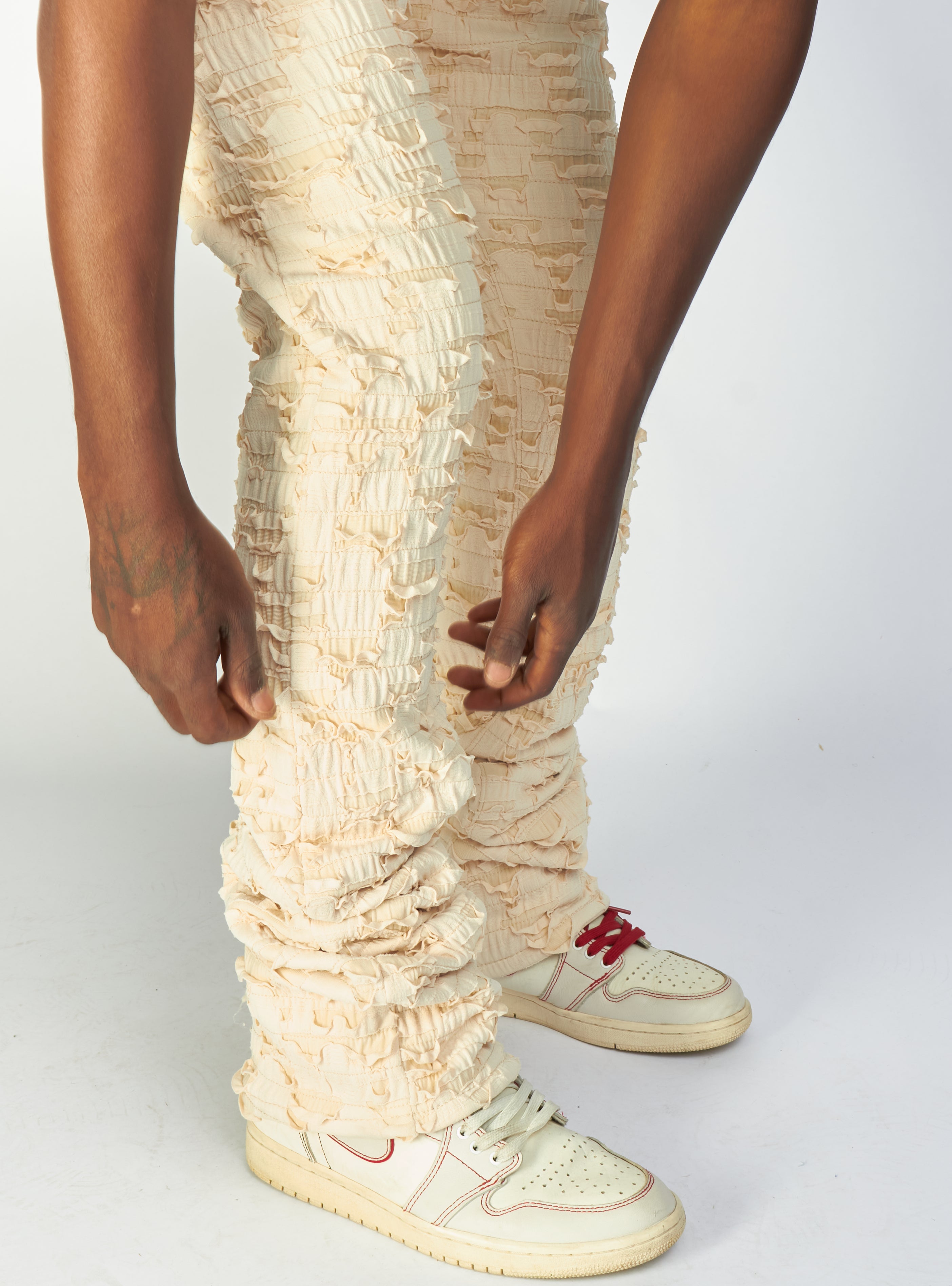 Politics Jeans - Lucas - Cream - Shredded Stacked Flare  - 501