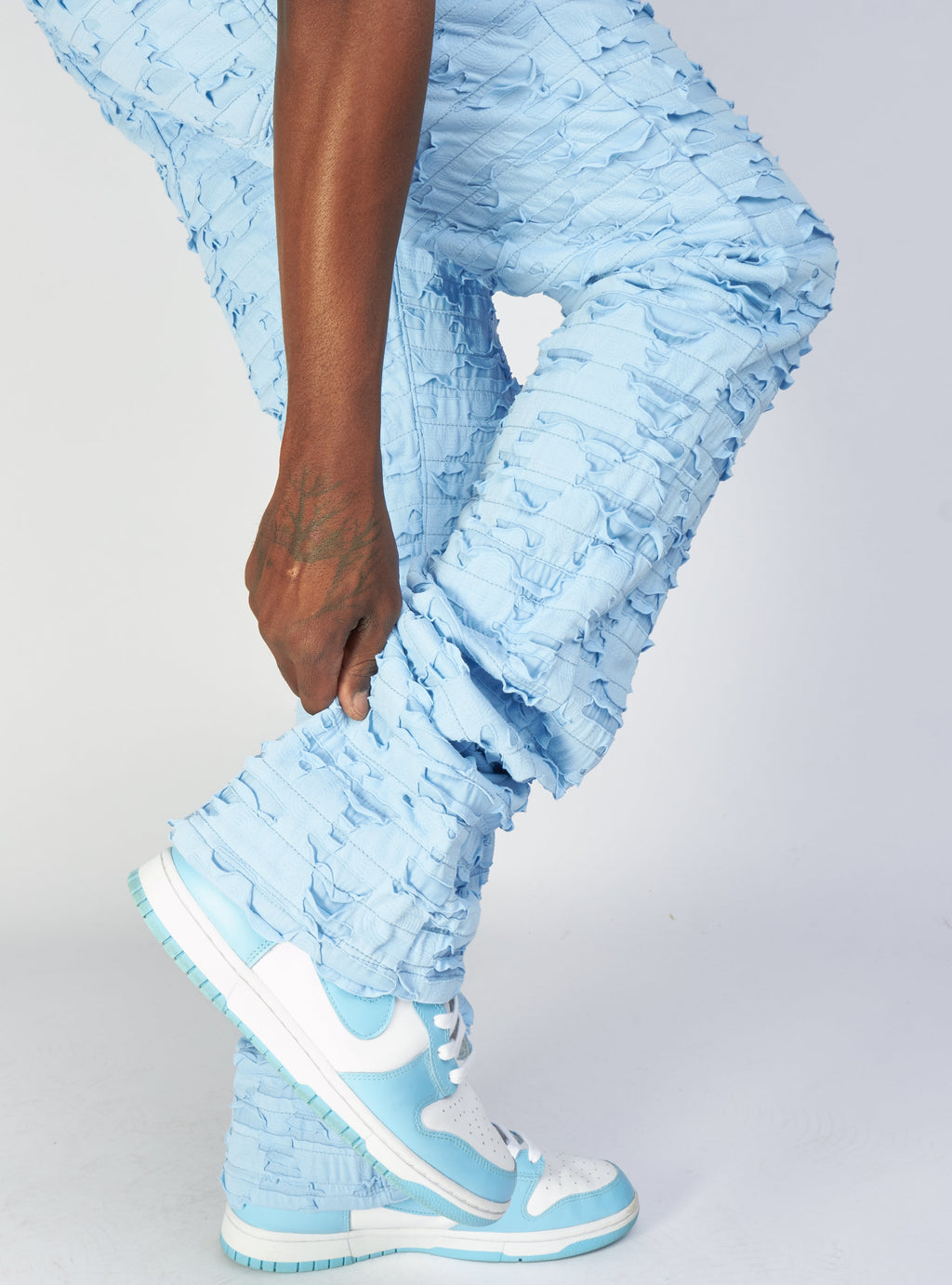 Politics Jeans - Lucas - Baby Blue - Shredded Stacked Flare  - 504