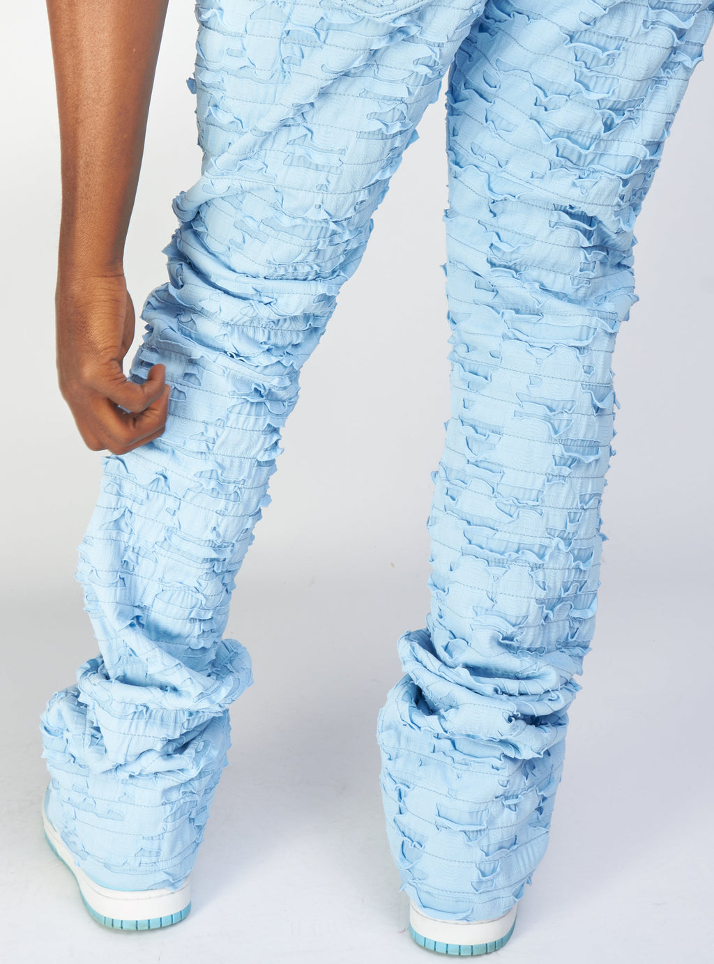 Politics Jeans - Lucas - Baby Blue - Shredded Stacked Flare  - 504