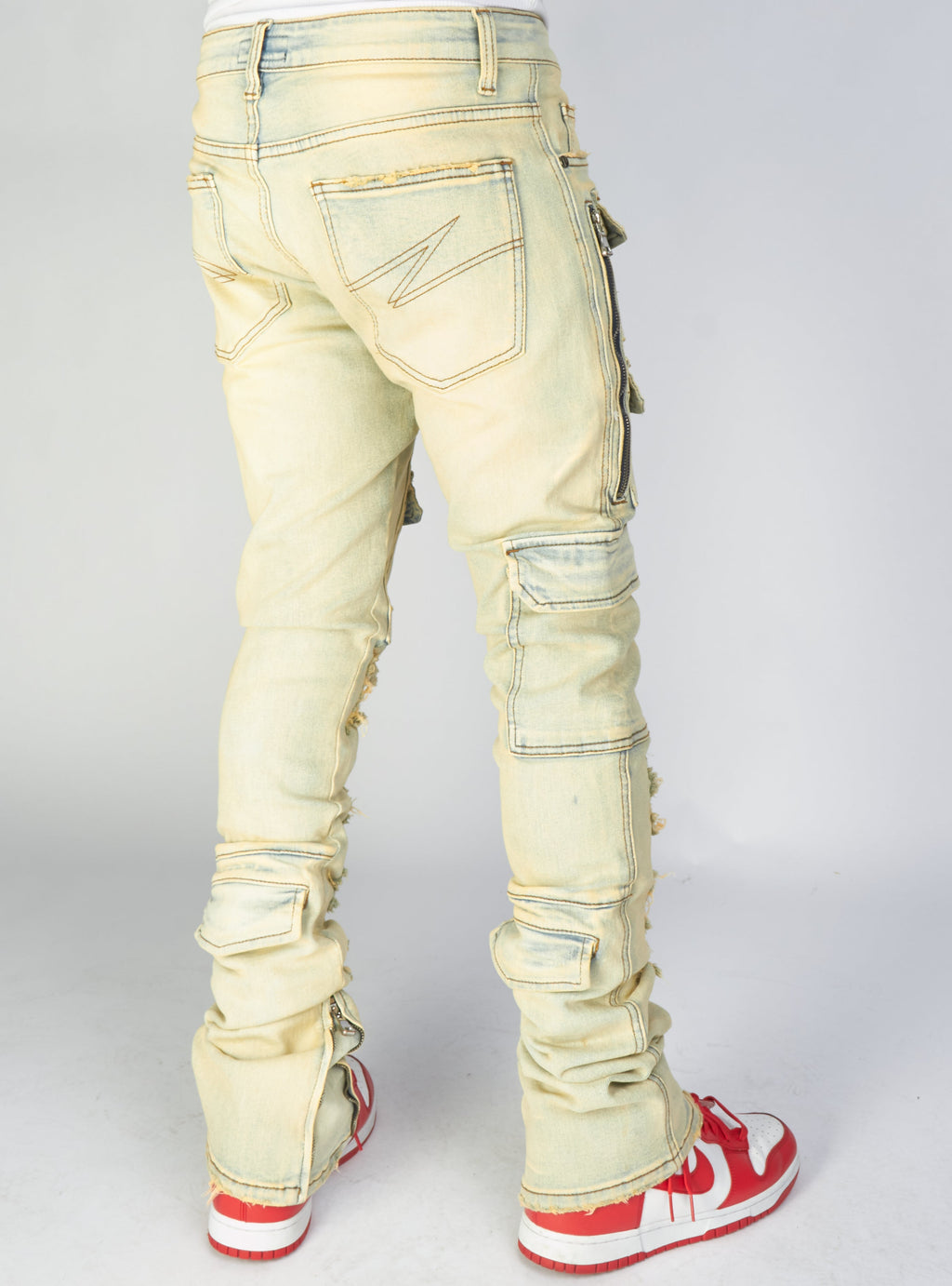 Politics Jeans - Murphy - Light Sand Blast - Skinny Stacked Cargo Zip Flare - 511