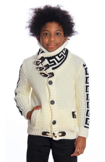 LCR Kids Sweater - Knit - Ecru And Black - K-6320