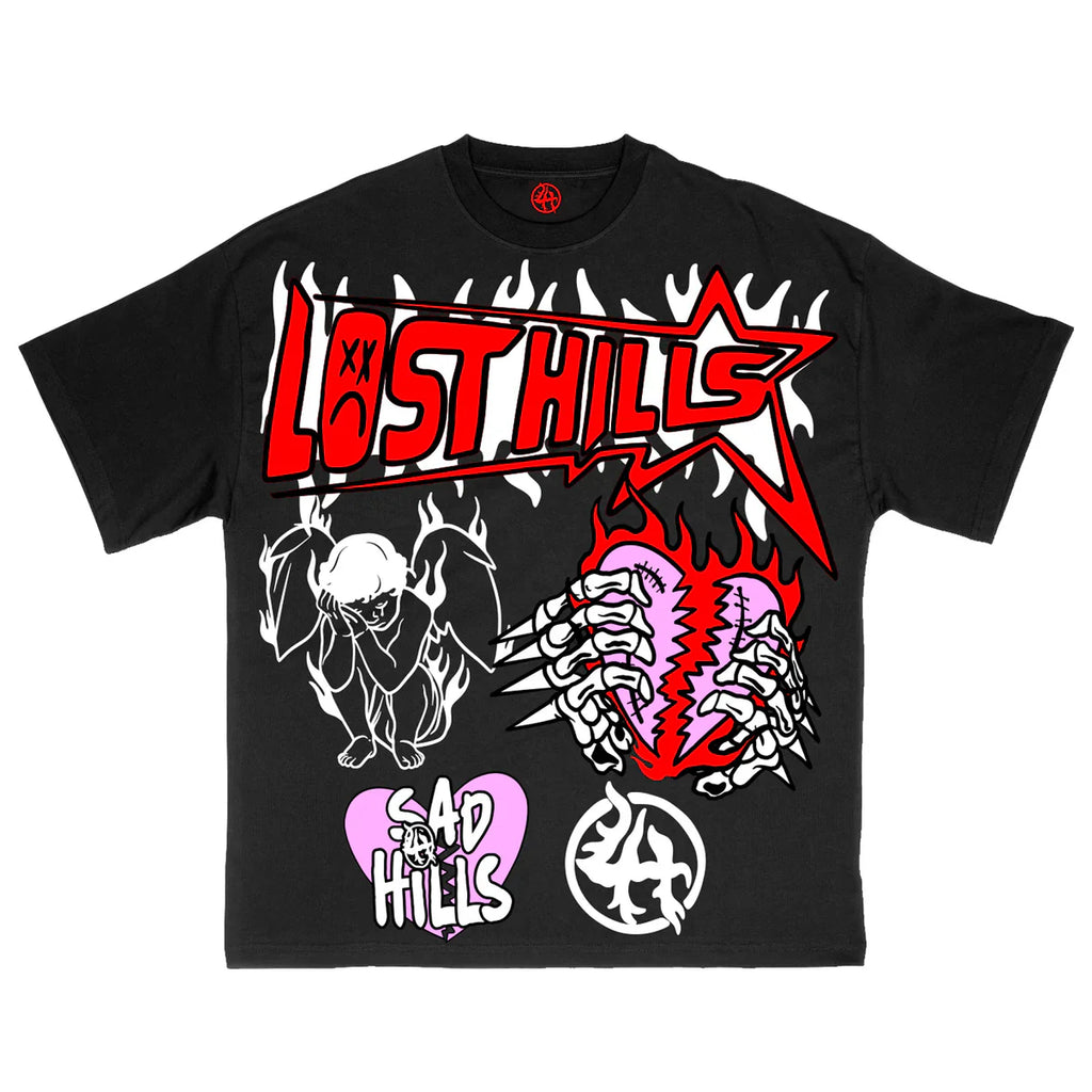 Lost Hills T-Shirt - Sad Hills - Black Wash - LHSBTEE005