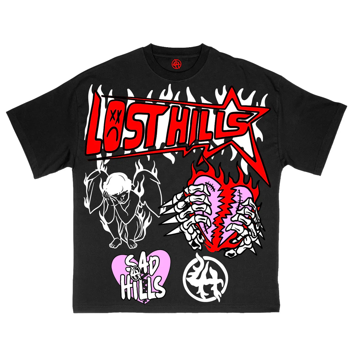 Lost Hills T-Shirt - Sad Hills - Black Wash - LHSBTEE005