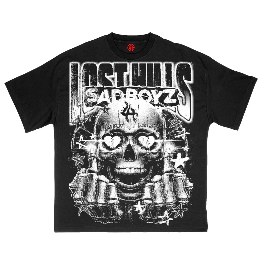 Lost Hills T-Shirt - Sad Boyz - Black Wash - LHSBTEE007