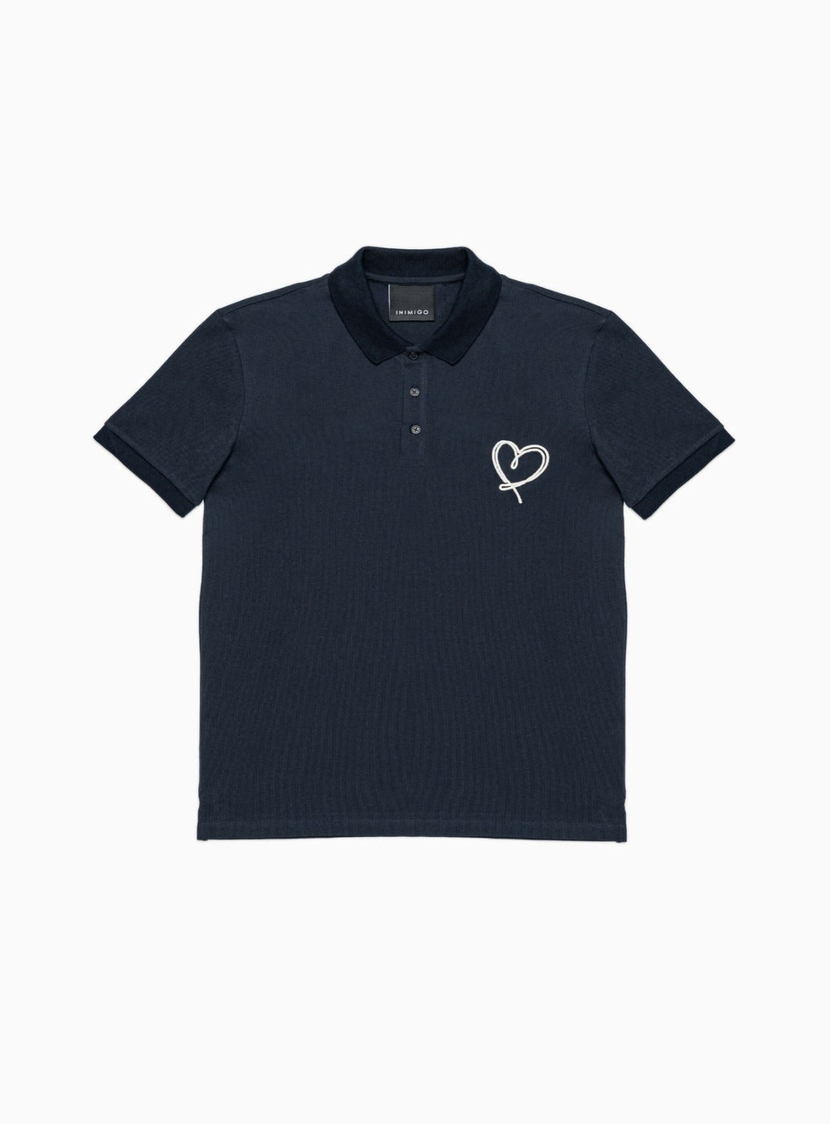 Inimigo T-Shirt - Line Heart Polo - Midnight Blue - IPL8139