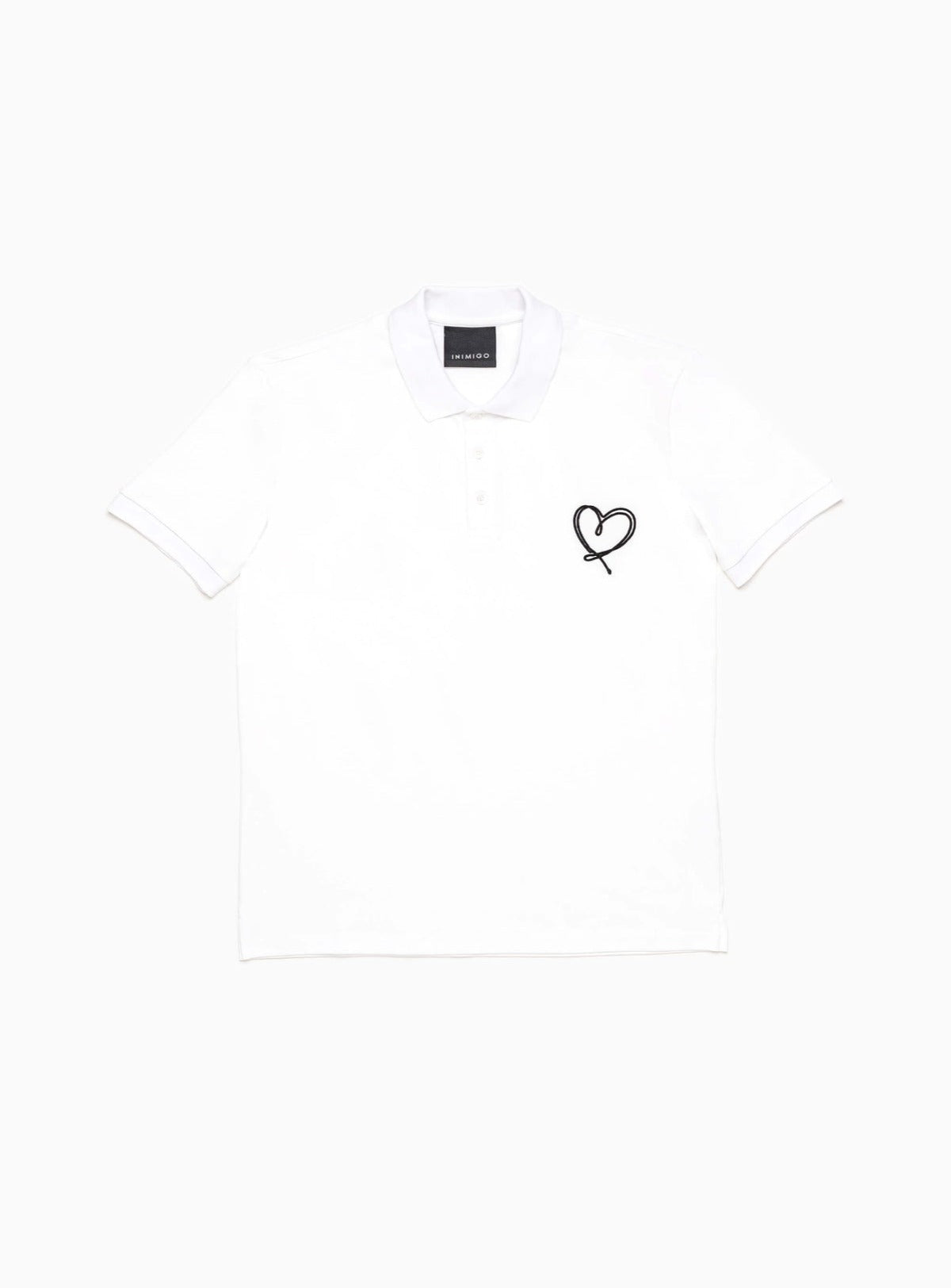 Inimigo T-Shirt - Line Heart Polo - White - IPL8139