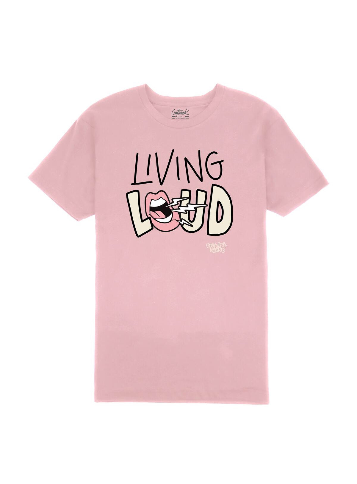 Outrank T-Shirt - Living Loud - Lt. Pink - OR2385