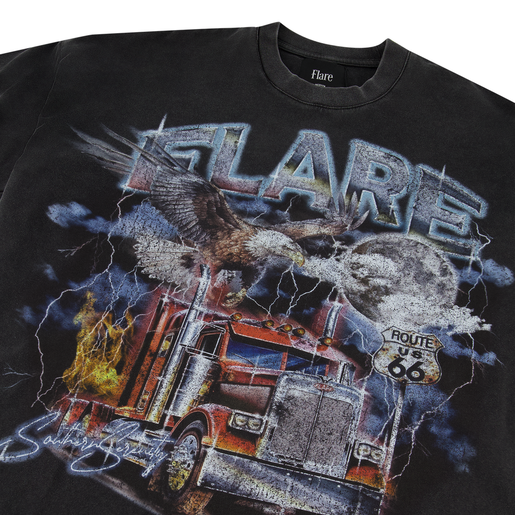 Flare T-Shirt - Long Haul - Black