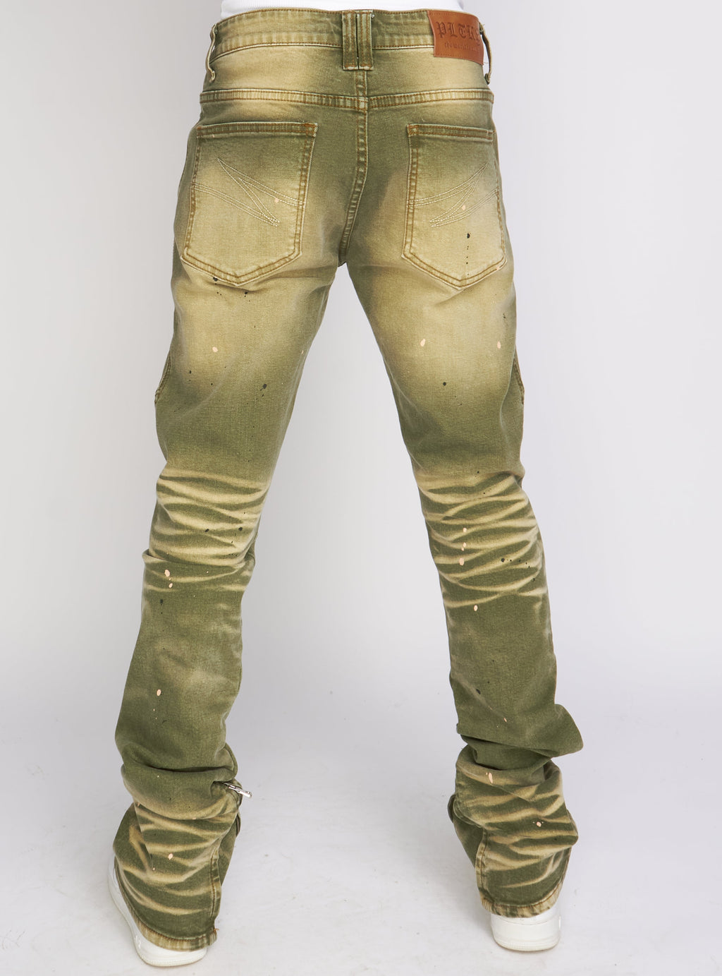 Politics Flare Skinny Stacked Jeans - Ramsey - Olive Vintage - 517