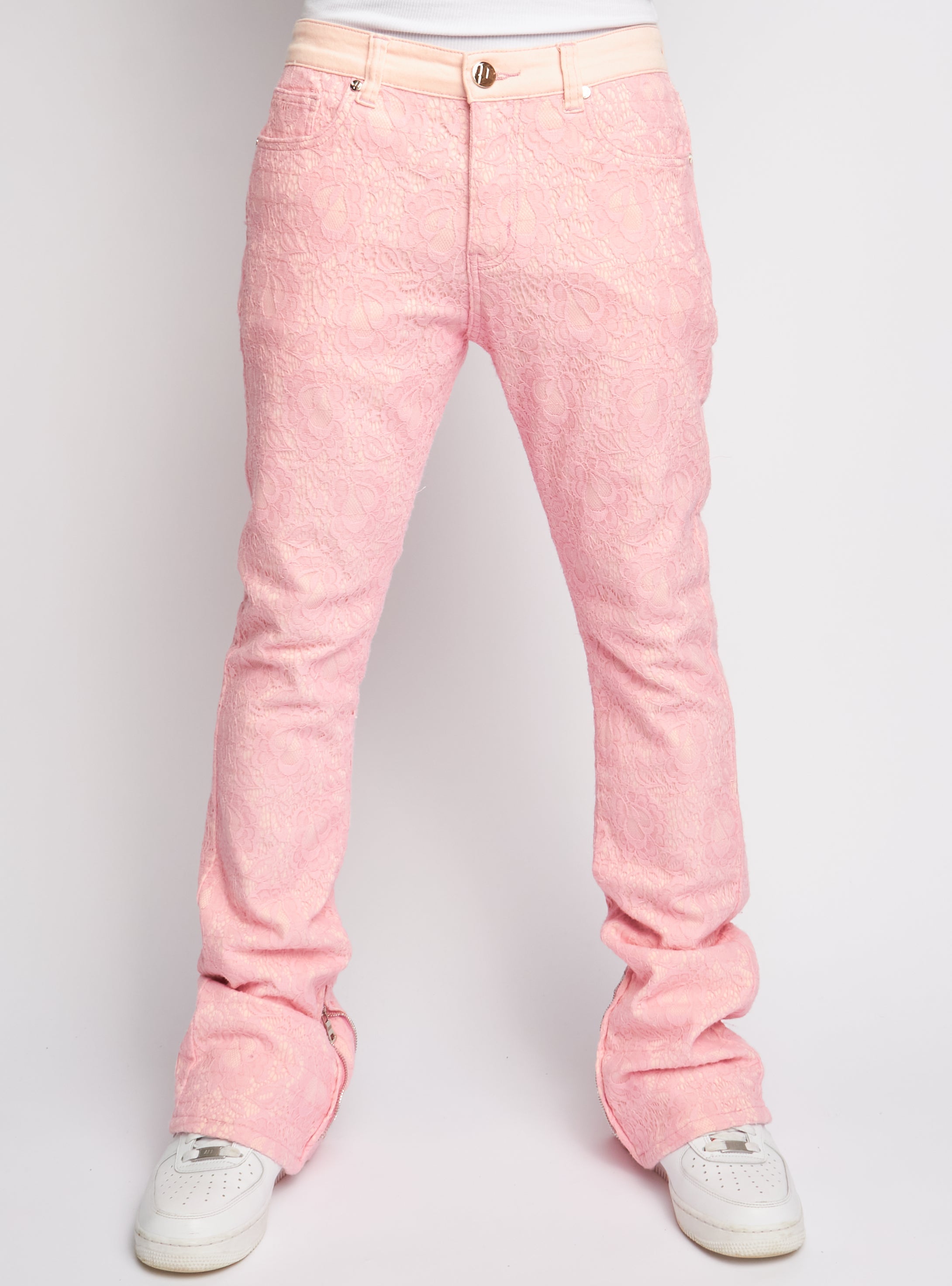 Politics Jeans - Baldwin - Pink  - Stacked Applique Denim  - 501