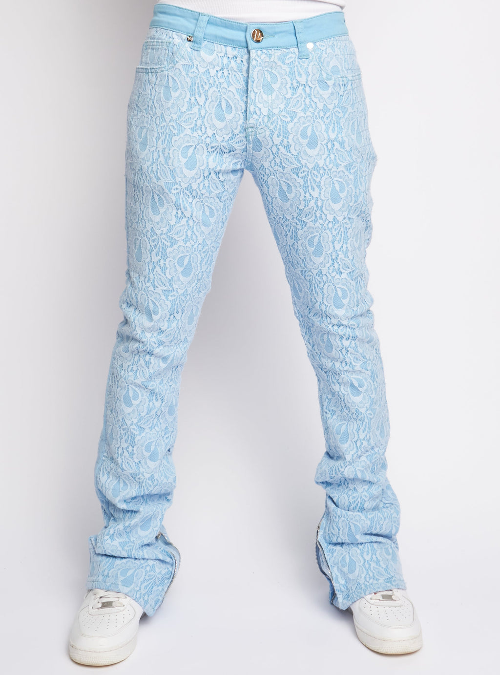 Politics Jeans - Baldwin - Baby Blue - Stacked Applique Denim  - 502