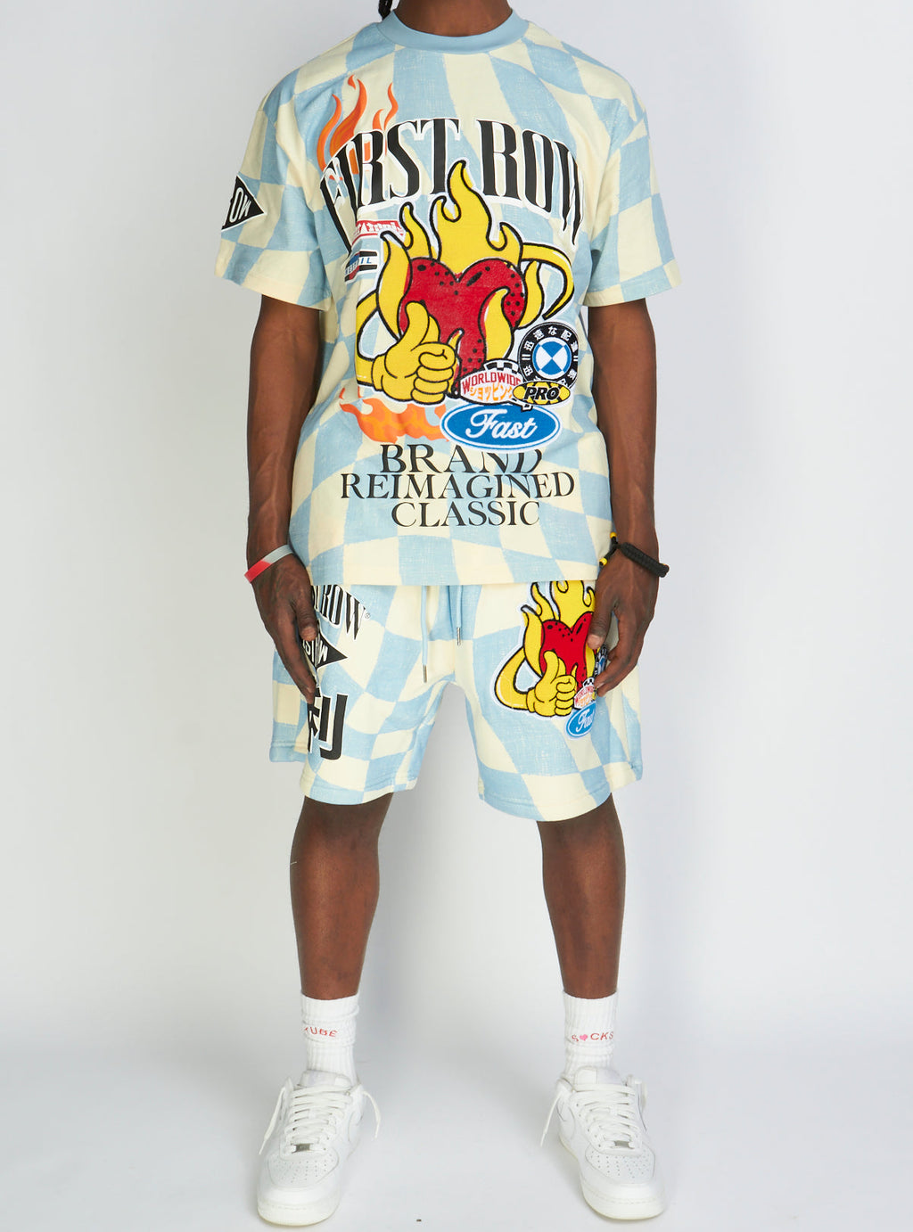 First Row Short Set - Brand Reimagined Classic - Sky Blue - FRT2046