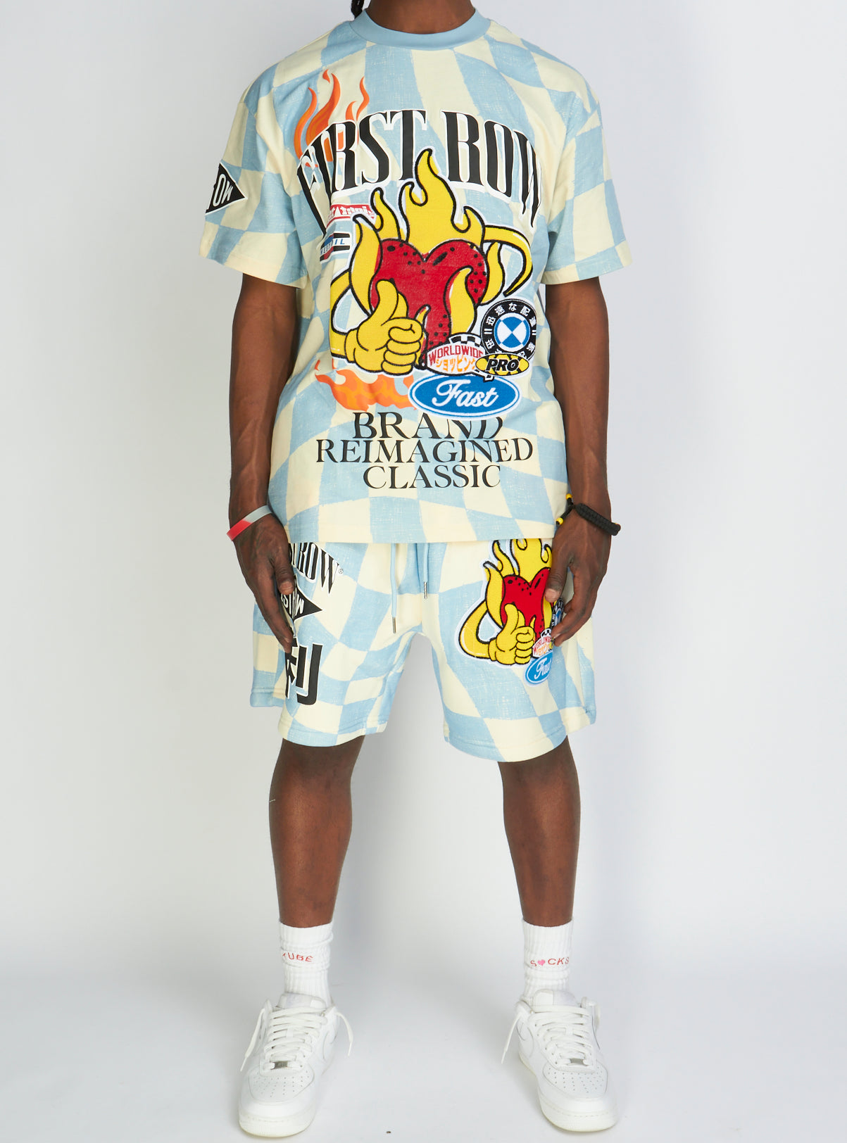 First Row Short Set - Brand Reimagined Classic - Sky Blue - FRT2046