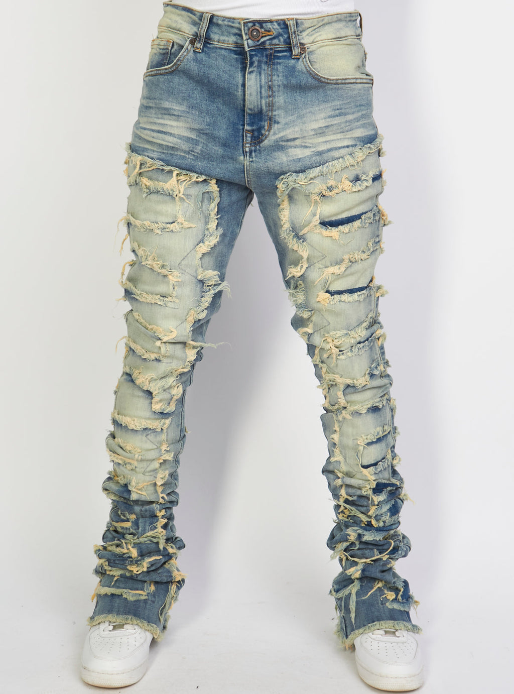 Focus Jeans - Shredded Super Stacked - Vintage Blue - 3445
