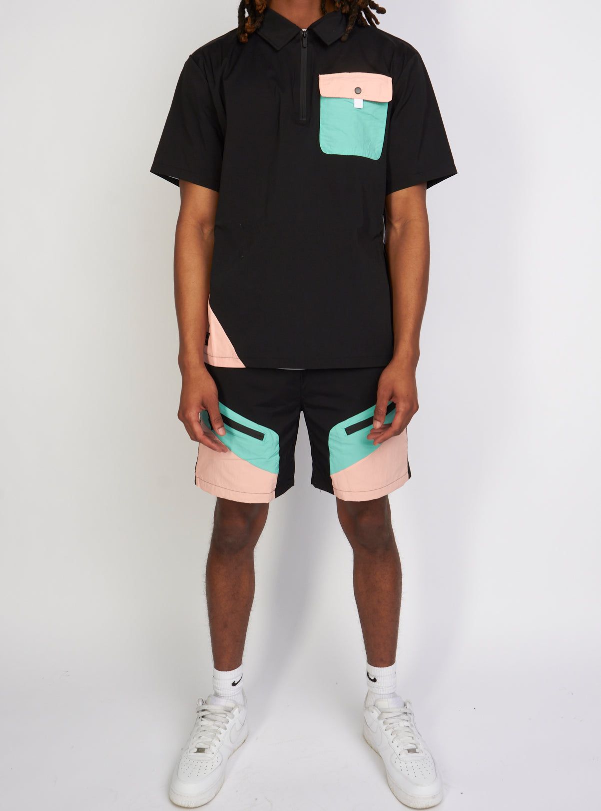 Original Fables Nylon Short Set - Breezy - Black - CT412