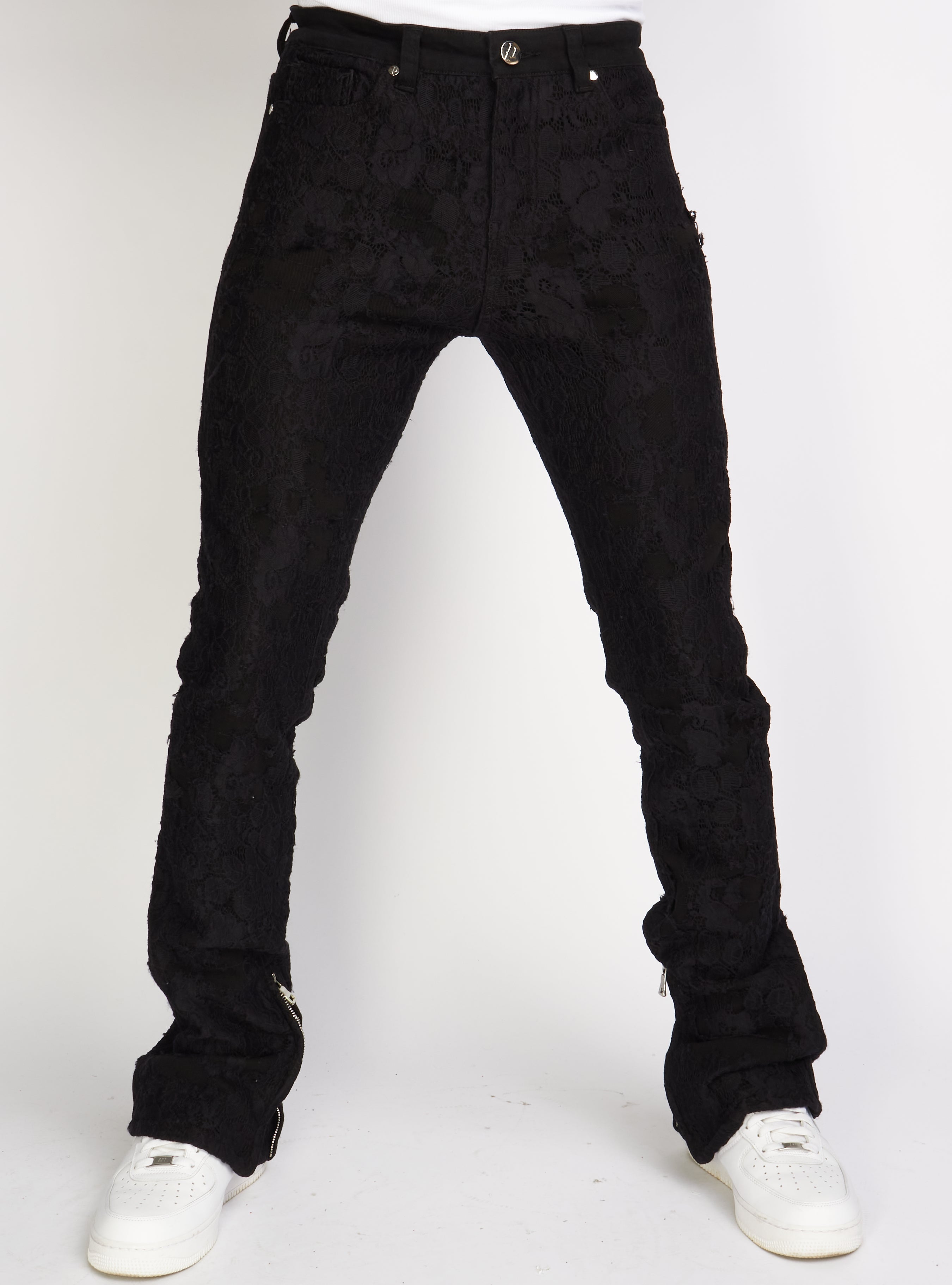 Politics Jeans - Baldwin - Black - Stacked Applique Denim  - 504