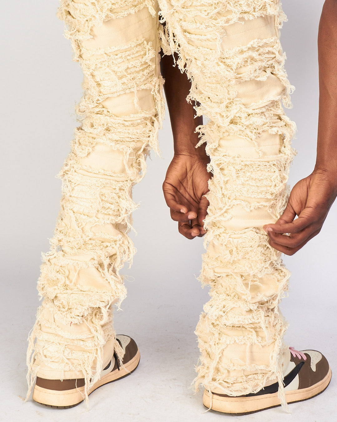 Politics Jeans - Thrashed Distressed Denim  - Cream - Debris 504
