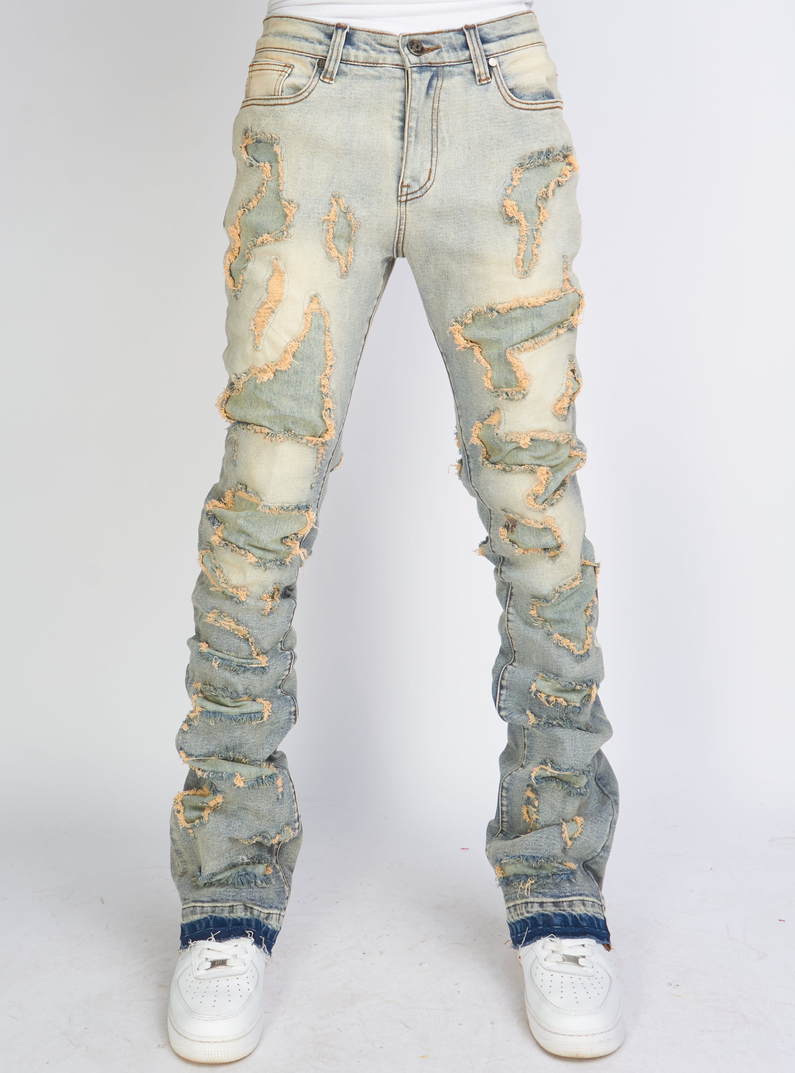 Politics Jeans - Galil - Vintage Wash - Stacked Distressed Denim  - 503