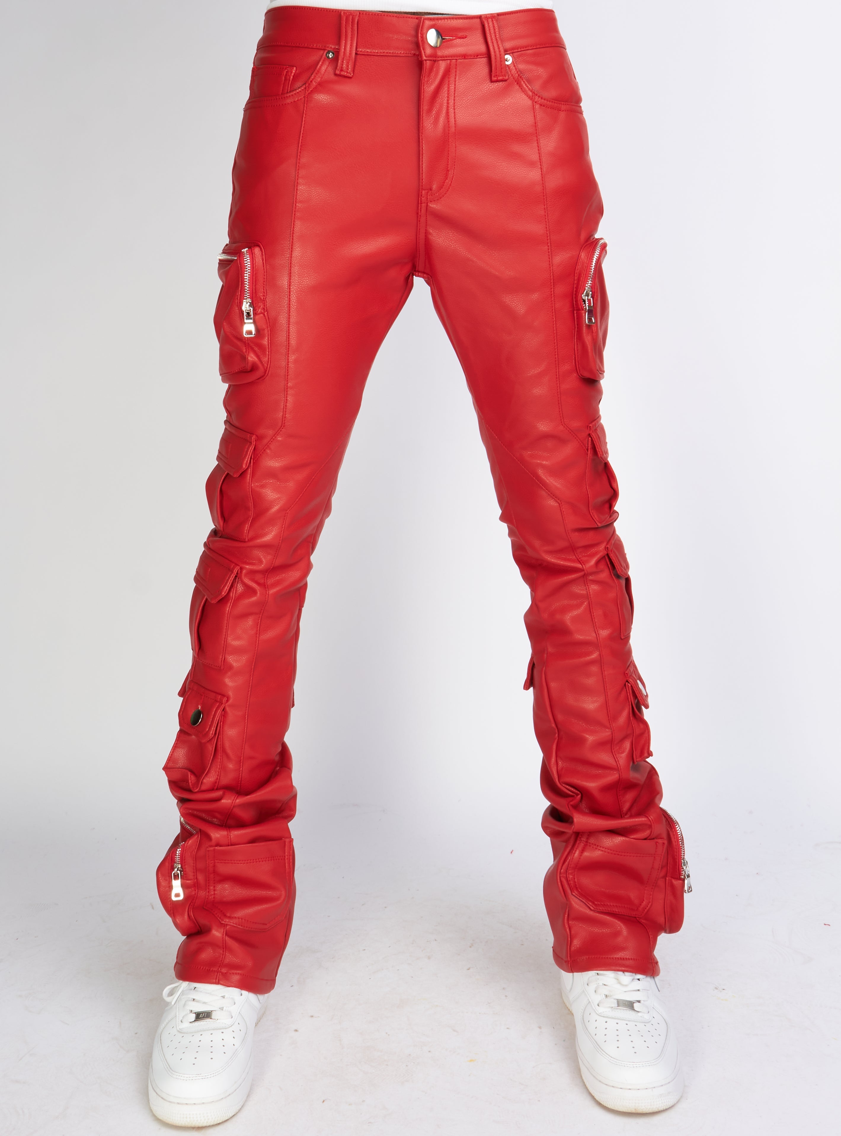 Politics Jeans - Florence Leather Cargo - Scarlet - 502