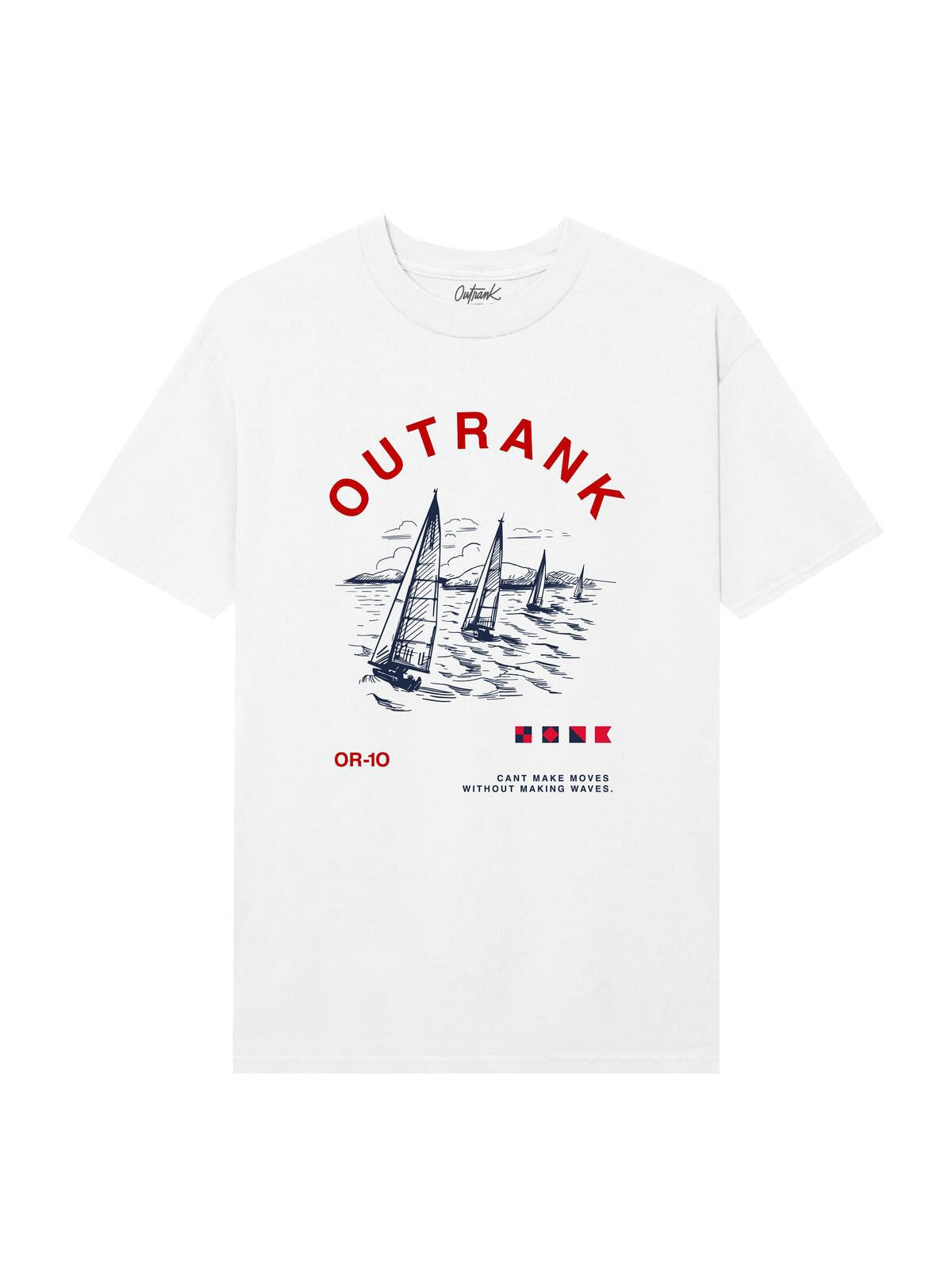 Outrank T-Shirt - Making Waves - White - QS568