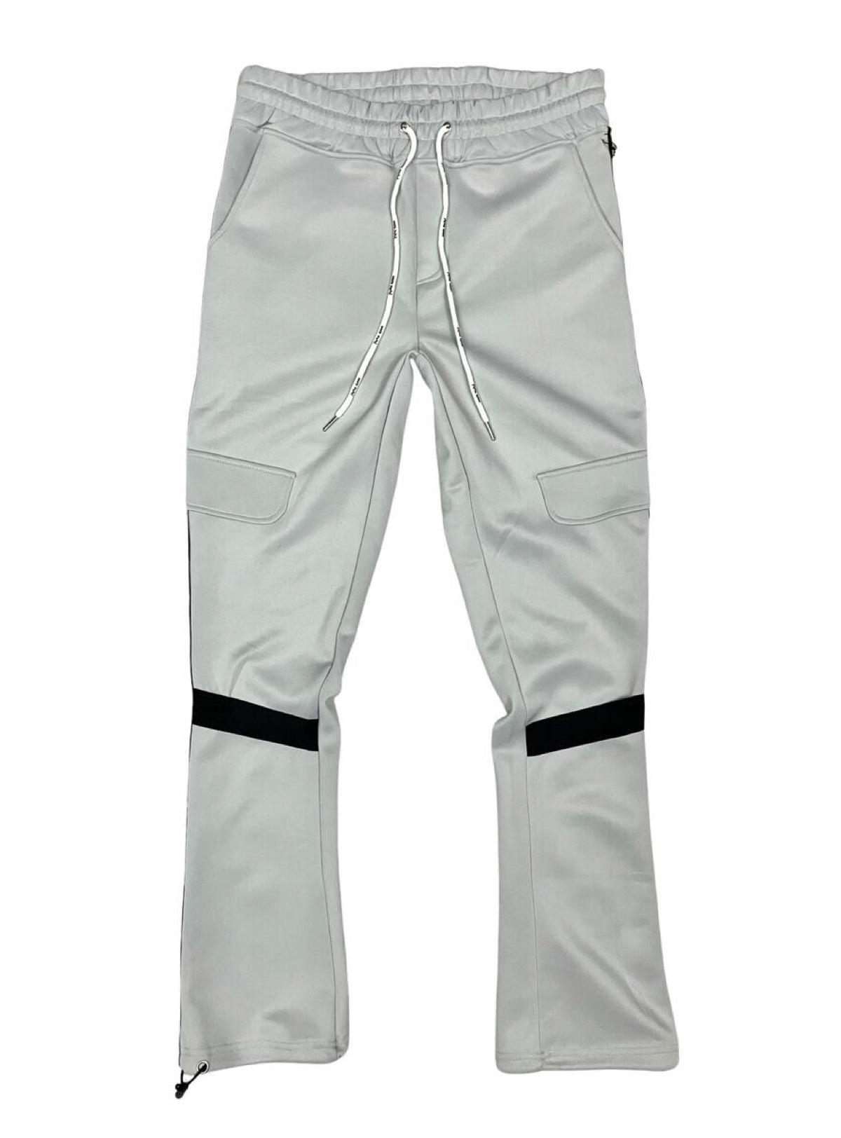 Motive Denim Track Pants - Racer Stacked - Light Grey - MT105