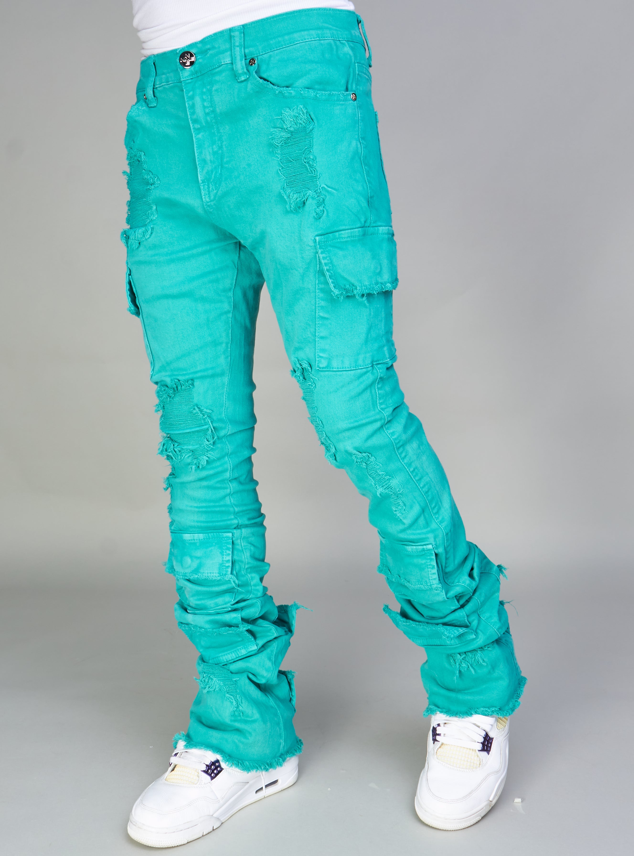 NME Jeans - Will - Stacked Cargo - Teal - 505