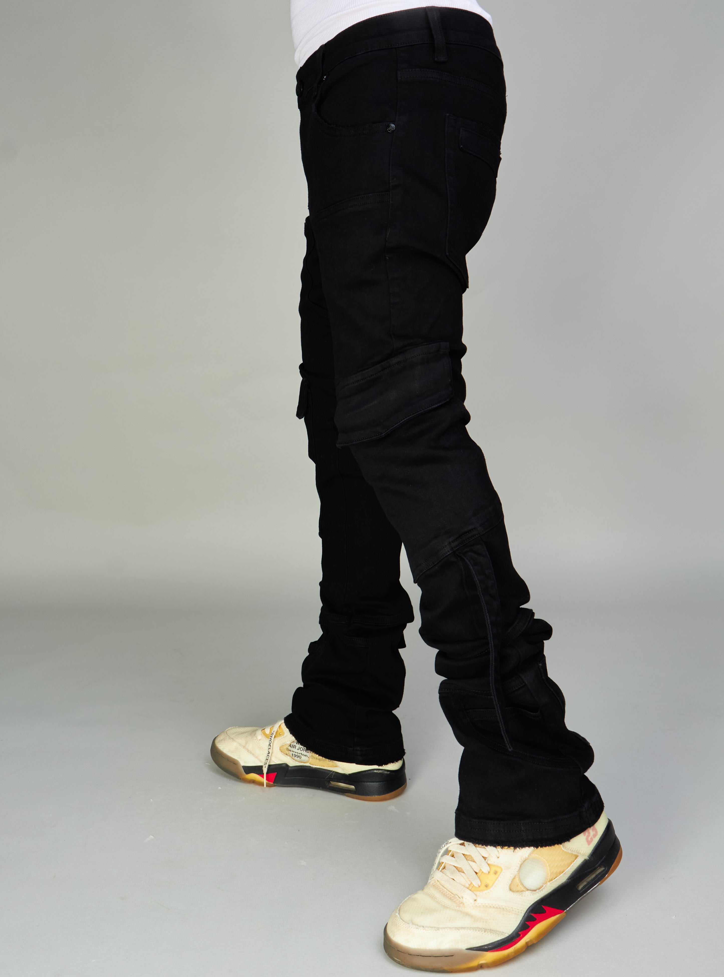 NME Jeans - Foxx - Cargo Stacked -  Black - 504