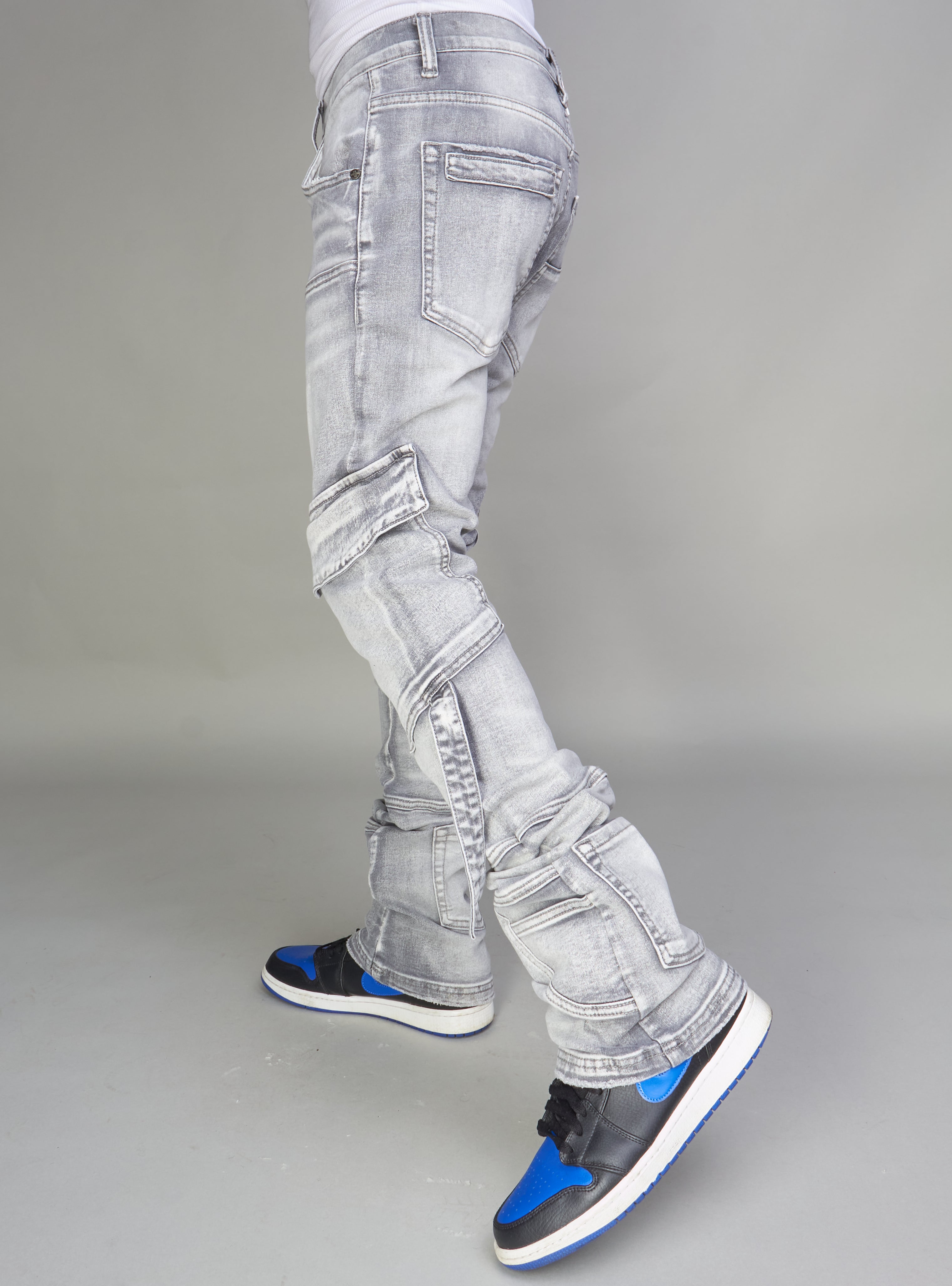 NME Jeans - Foxx - Cargo Stacked - Grey Wash - 502