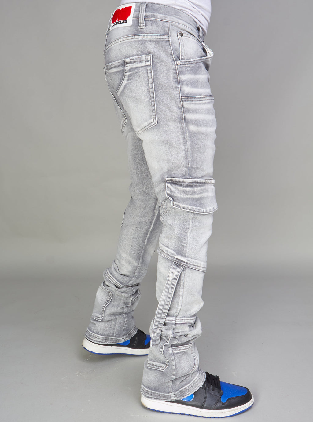 NME Jeans - Foxx - Cargo Stacked - Grey Wash - 502