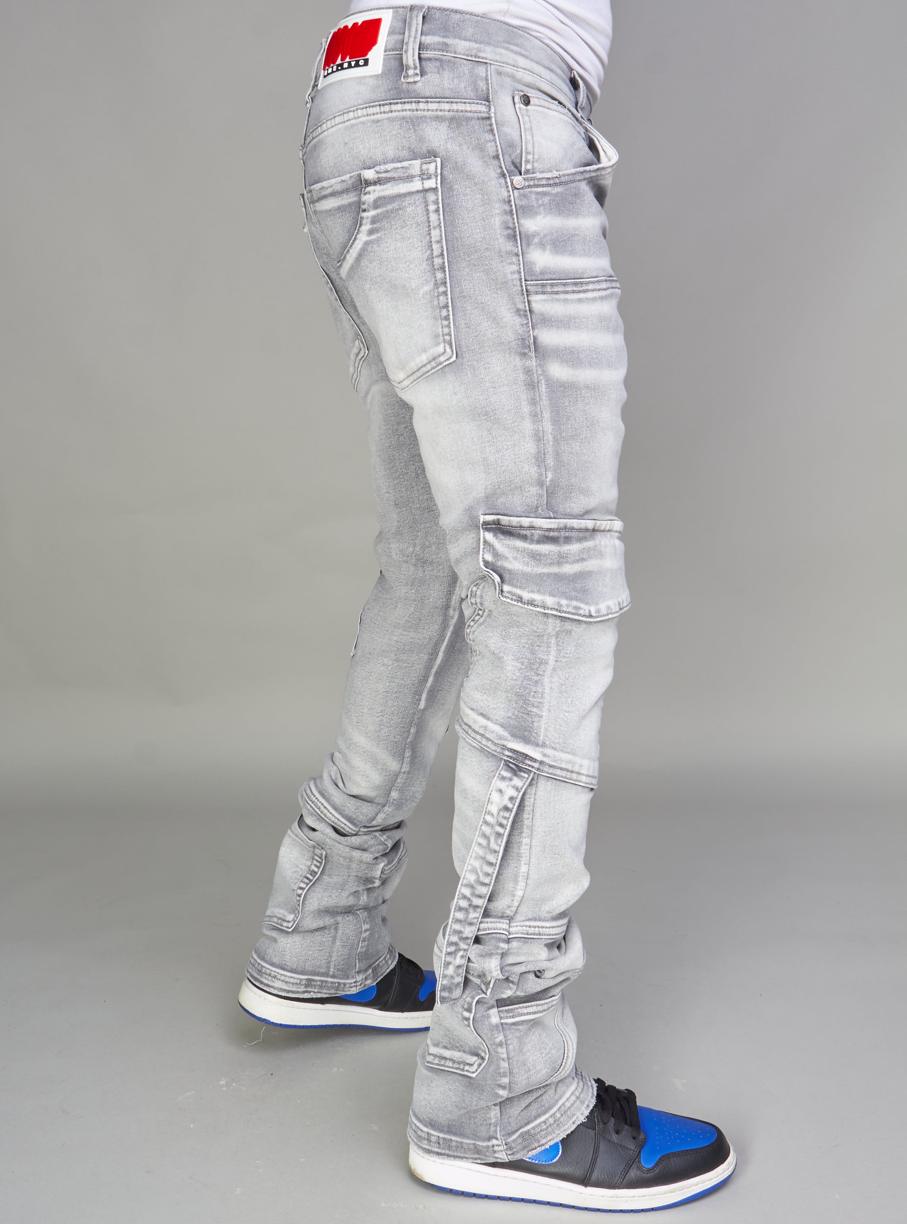 NME Jeans - Foxx - Cargo Stacked - Grey Wash - 502
