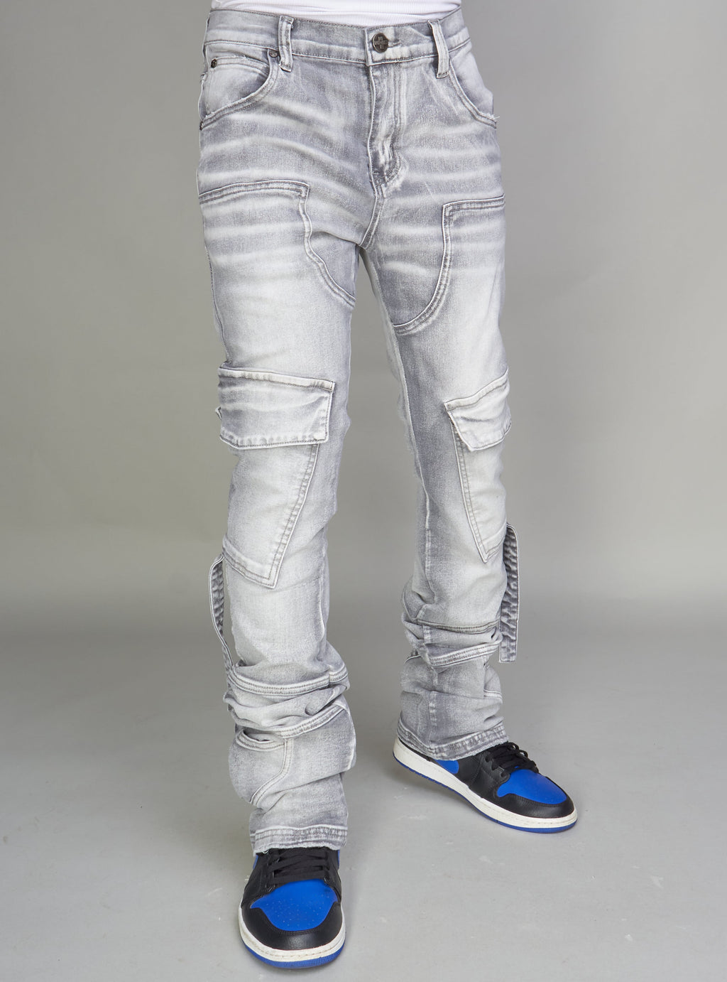 NME Jeans - Foxx - Cargo Stacked - Grey Wash - 502