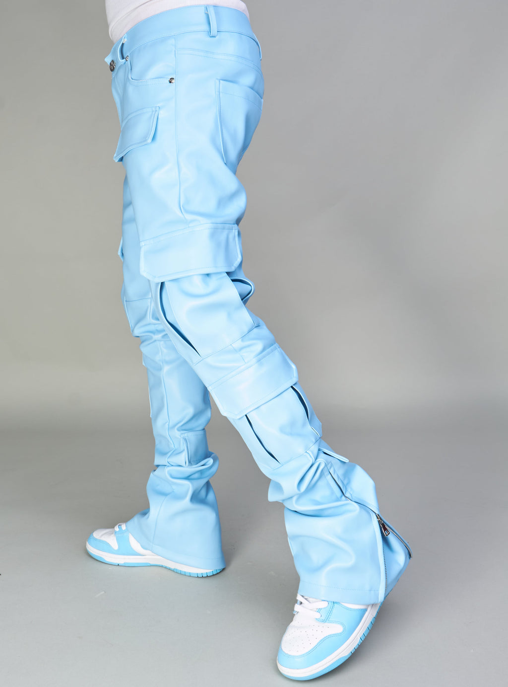 NME Jeans - Lawrence - Light Blue - Stacked Leather Cargo - 552