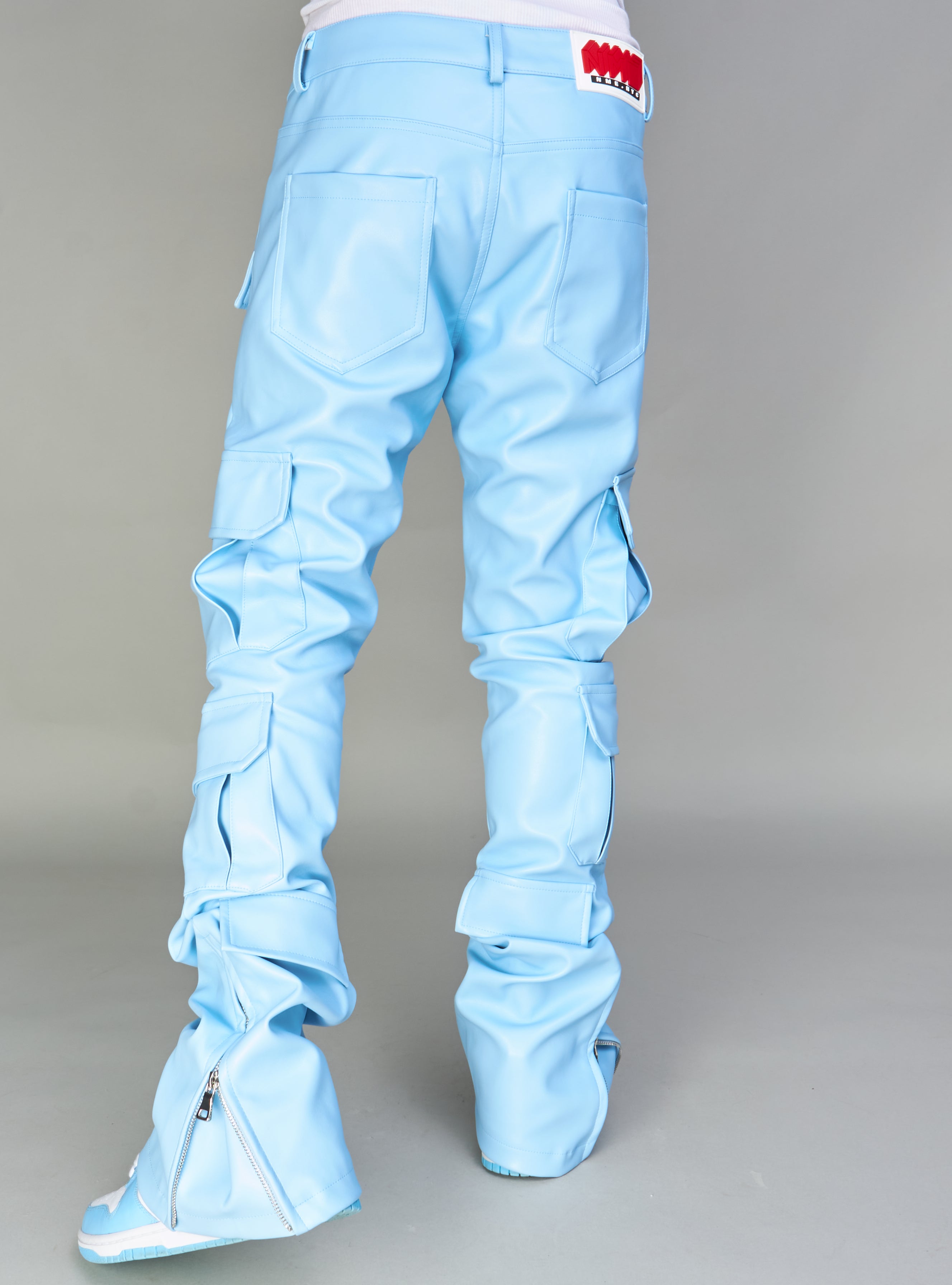 NME Jeans - Lawrence - Light Blue - Stacked Leather Cargo - 552