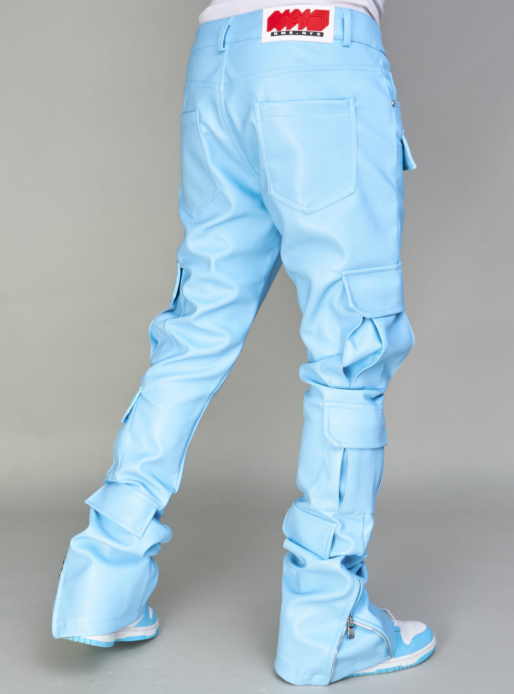 NME Jeans - Lawrence - Light Blue - Stacked Leather Cargo - 552