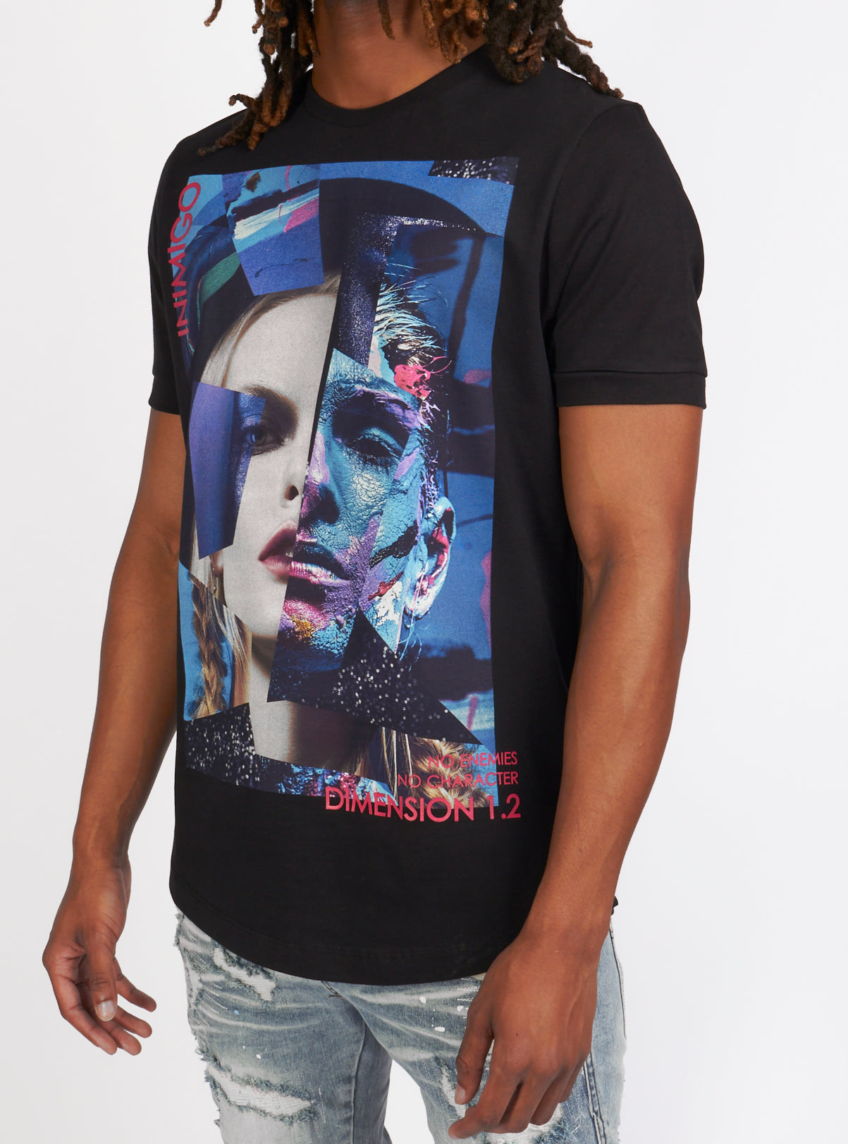 Inimigo T-Shirt - Fifty Shades Of Blue - Dark Black - ITS9260