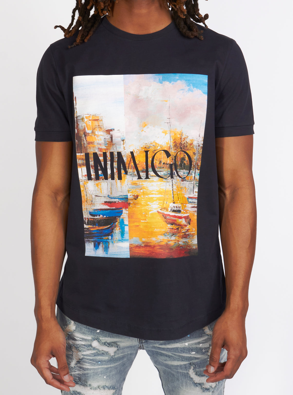 Inimigo T-Shirt - Cut - Med. Blue - ITS9227