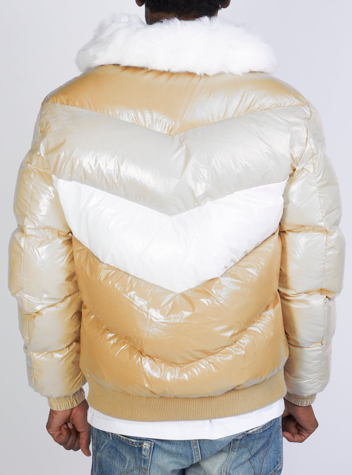 Jordan Craig Jacket - Color Blocked Puffer - Sand - 91587