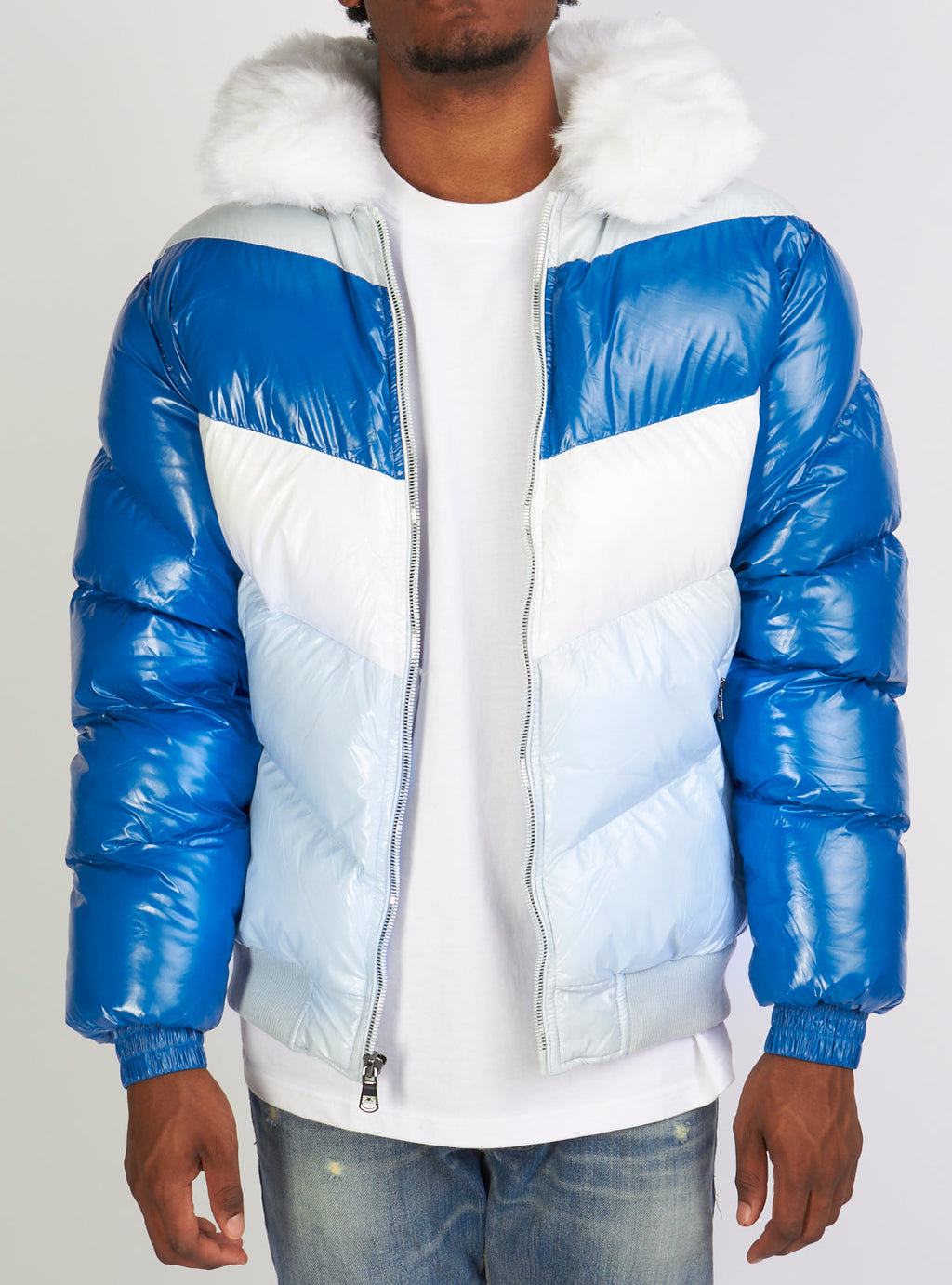 Jordan Craig Jacket - Color Blocked Puffer - Royal - 91587