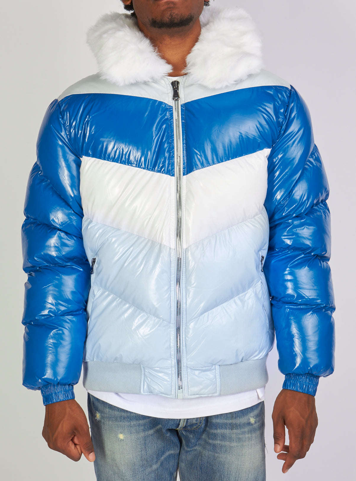 Jordan Craig Jacket - Color Blocked Puffer - Royal - 91587