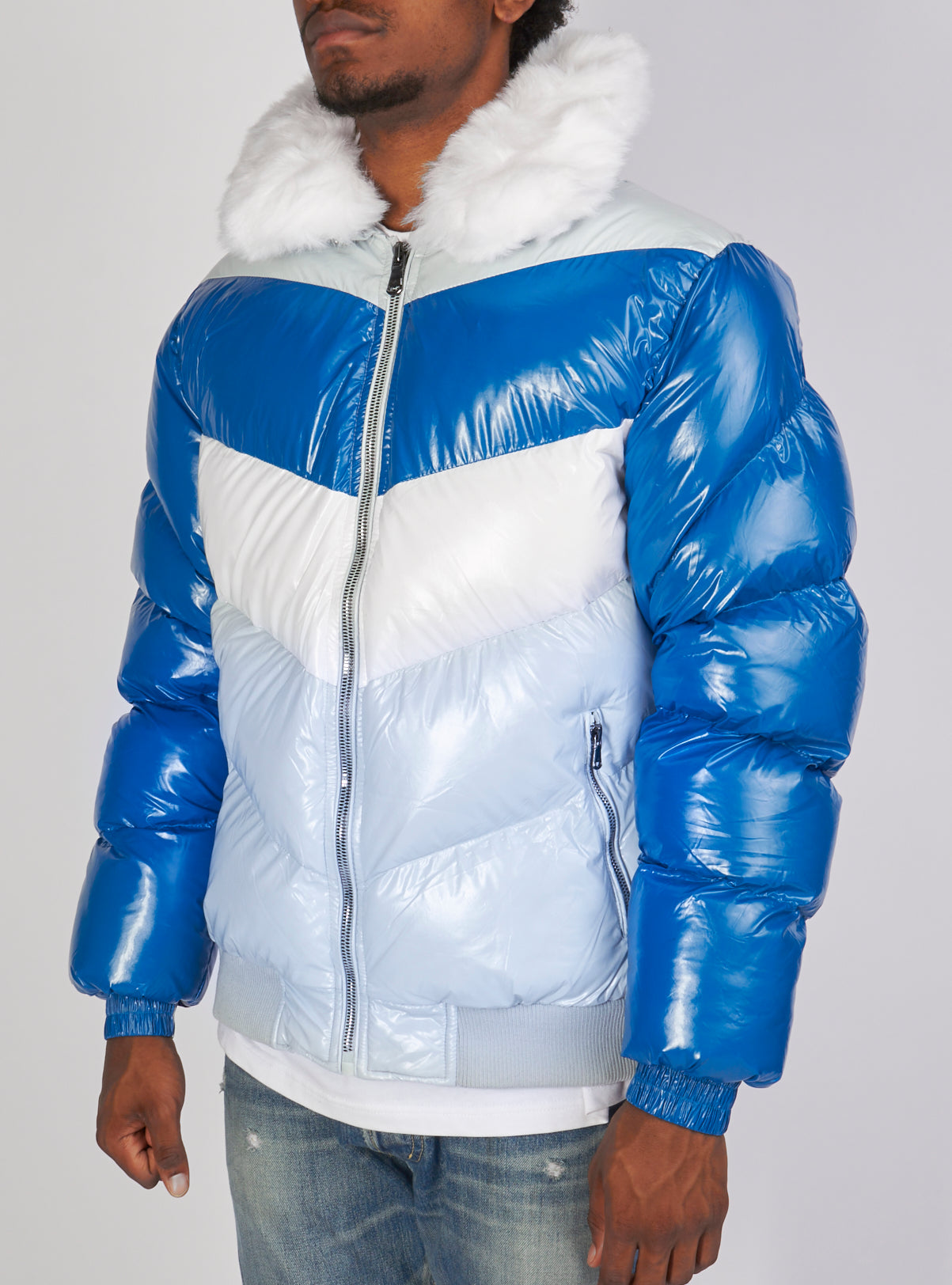 Jordan Craig Jacket - Color Blocked Puffer - Royal - 91587