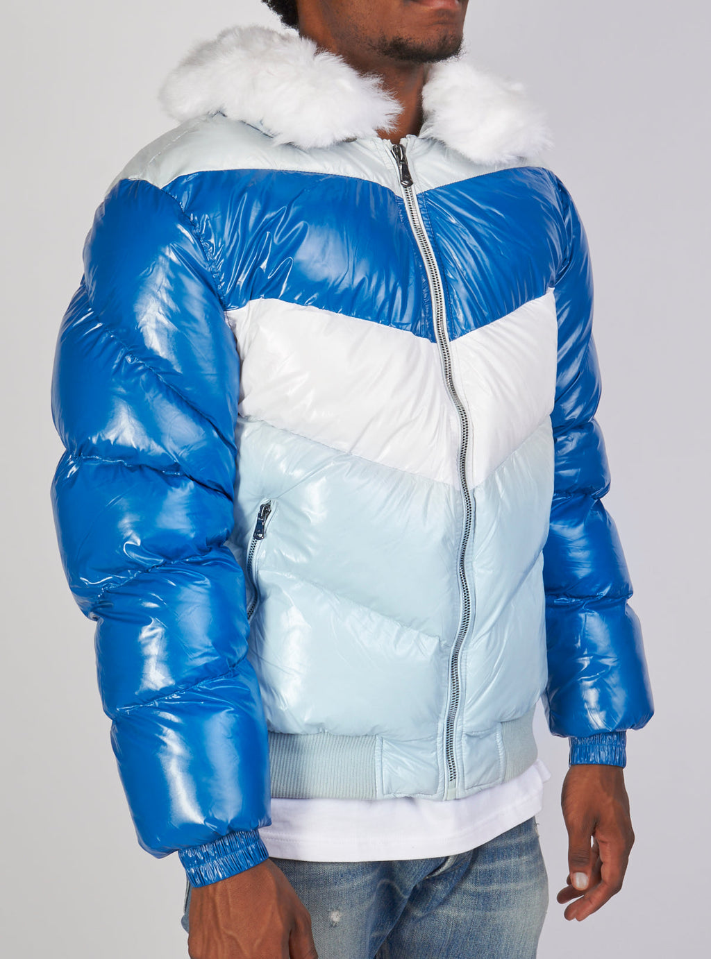 Jordan Craig Jacket - Color Blocked Puffer - Royal - 91587