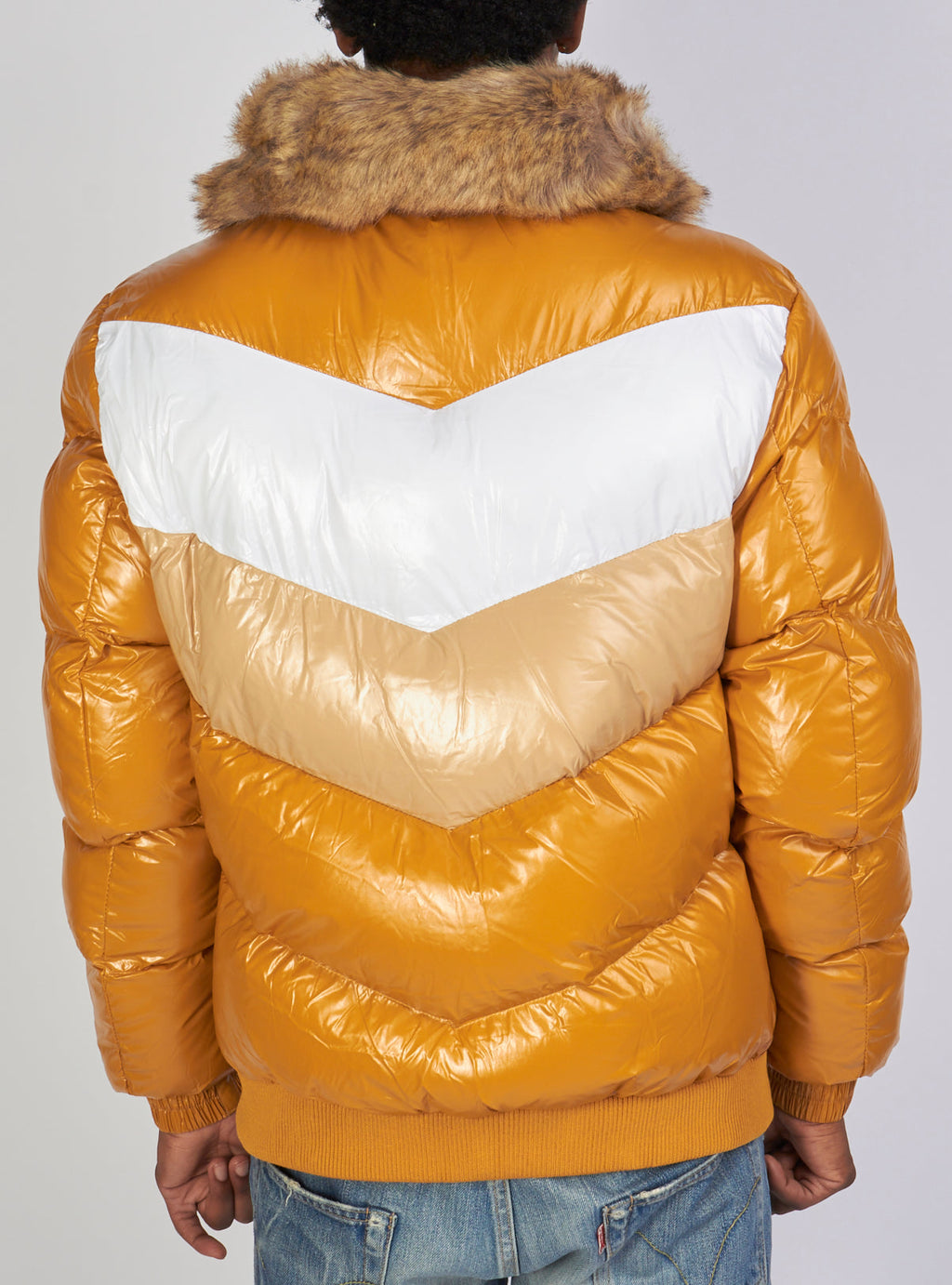 Jordan Craig Jacket - Color Blocked Puffer - Wheat - 91587
