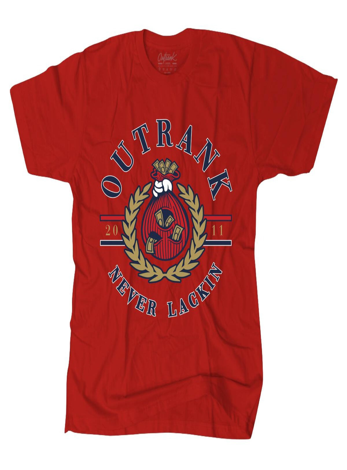 Outrank T-Shirt - Never Lackin' - Red - QS495