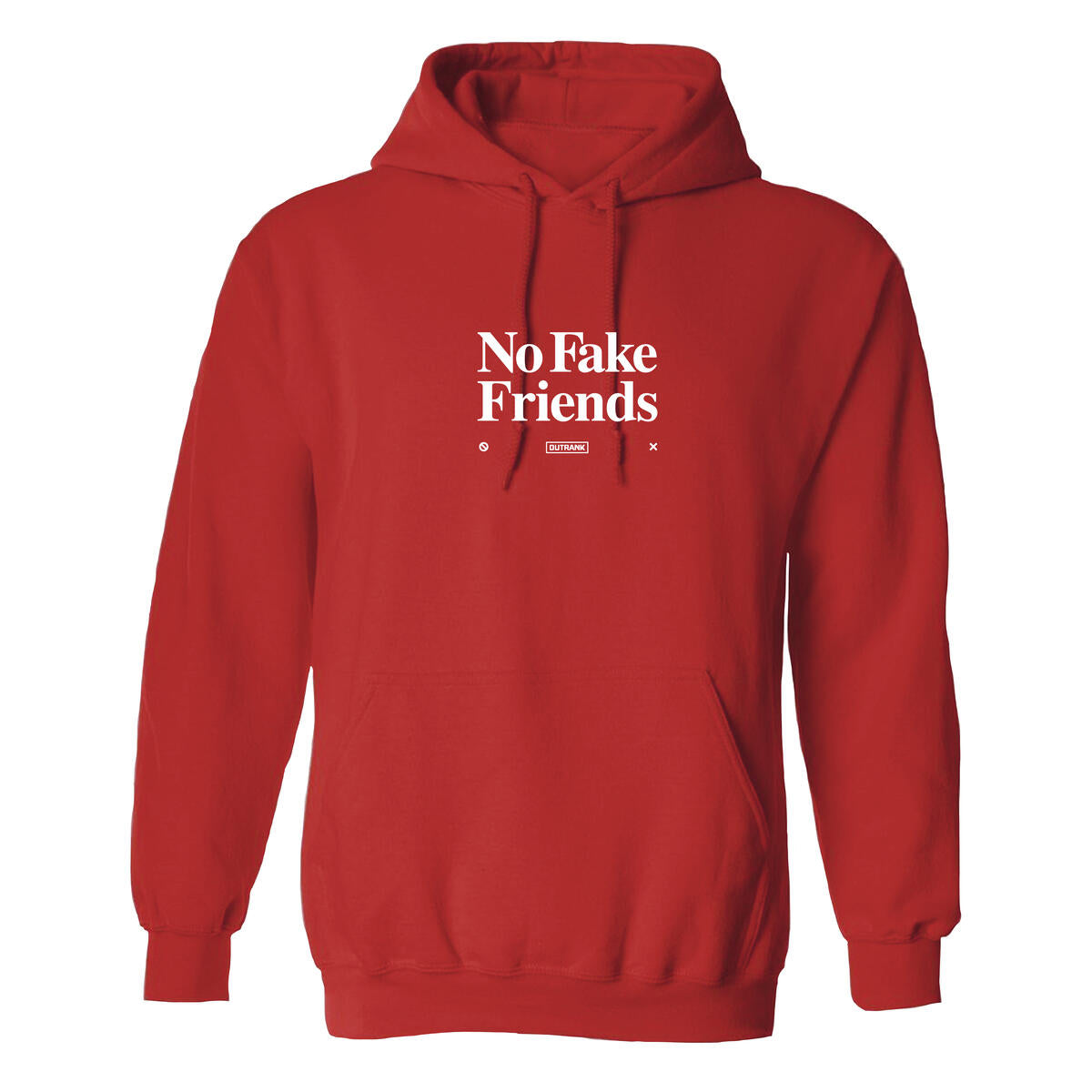 Outrank Hoodie - No Fake Friends - Red - OR2715H