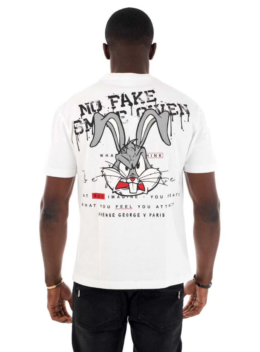 George V T-Shirt - No Fake Smile Given - White - GV2552